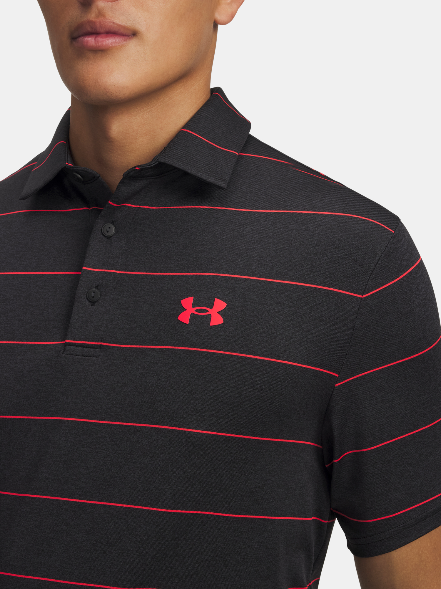 Men's T-shirt Under Armour UA Playoff 3.0 Stripe Polo-BLK - Men