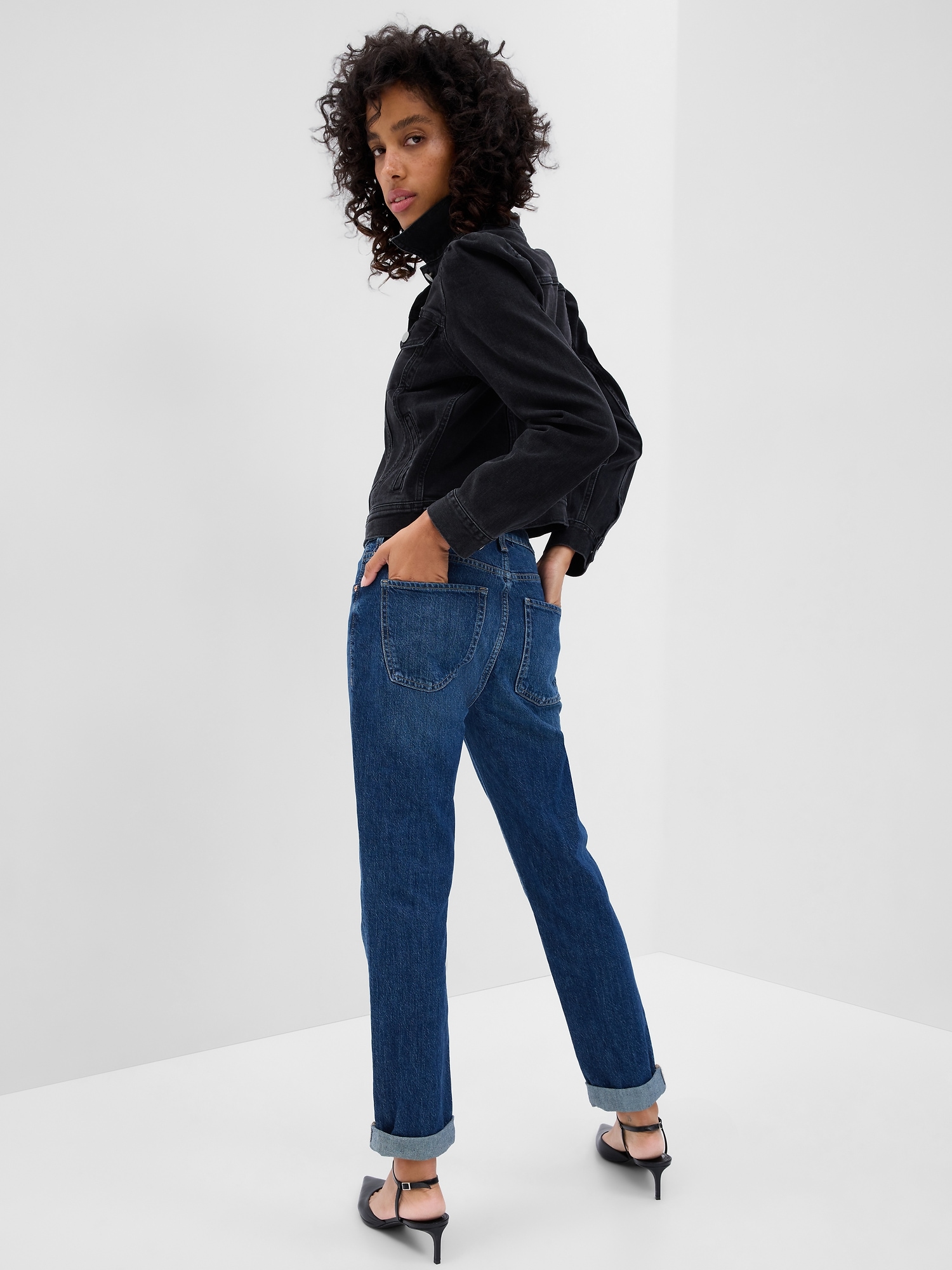 GAP Džíny mid rise universal slim boyfriend jeans