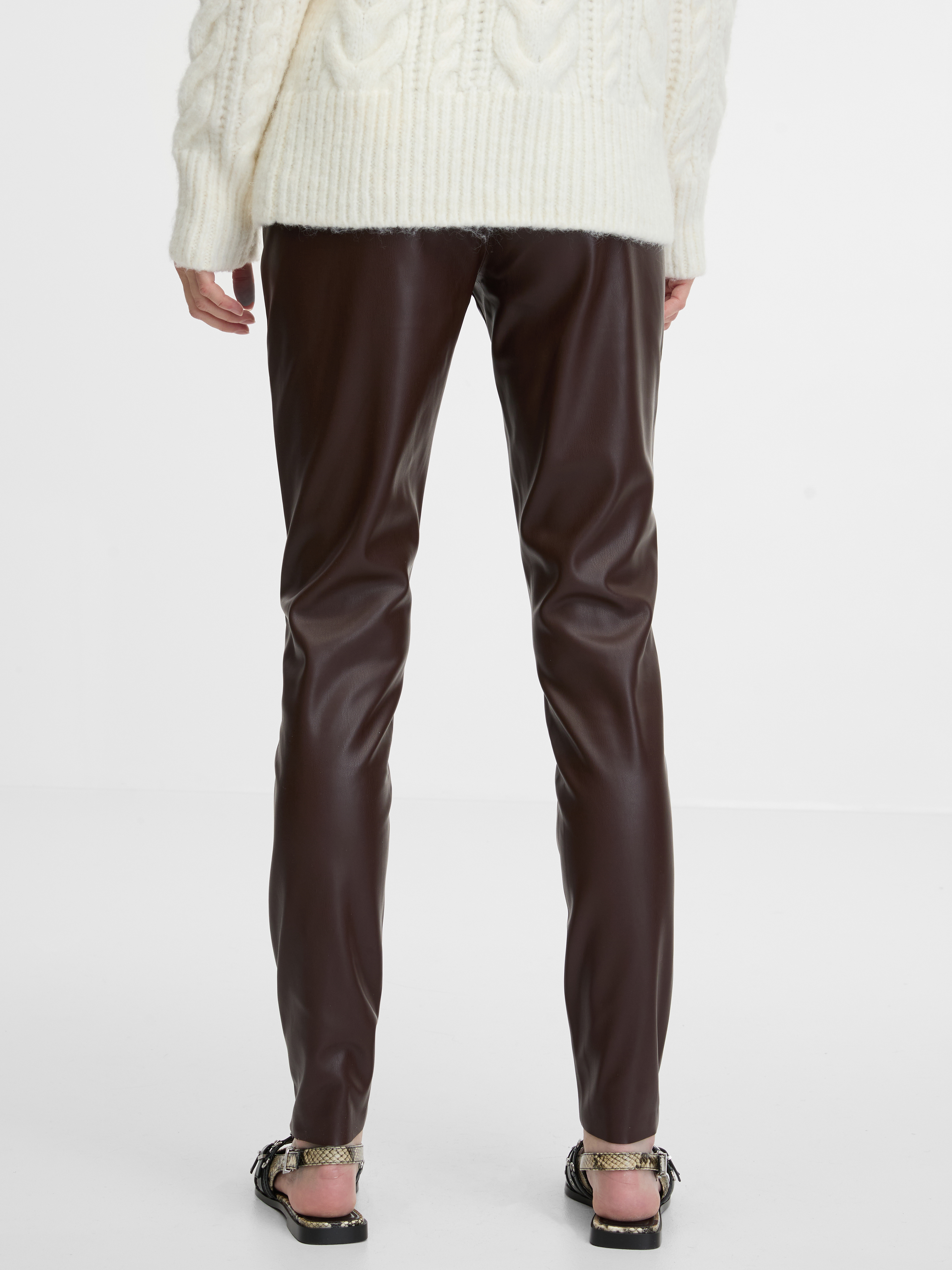 Brown women's leather trousers ORSAY - Women's