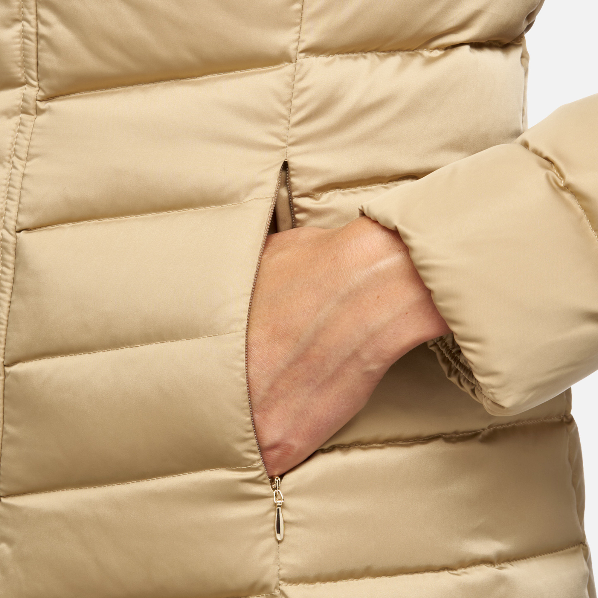 Beige women's down jacket Geox Bettanie - Women's
