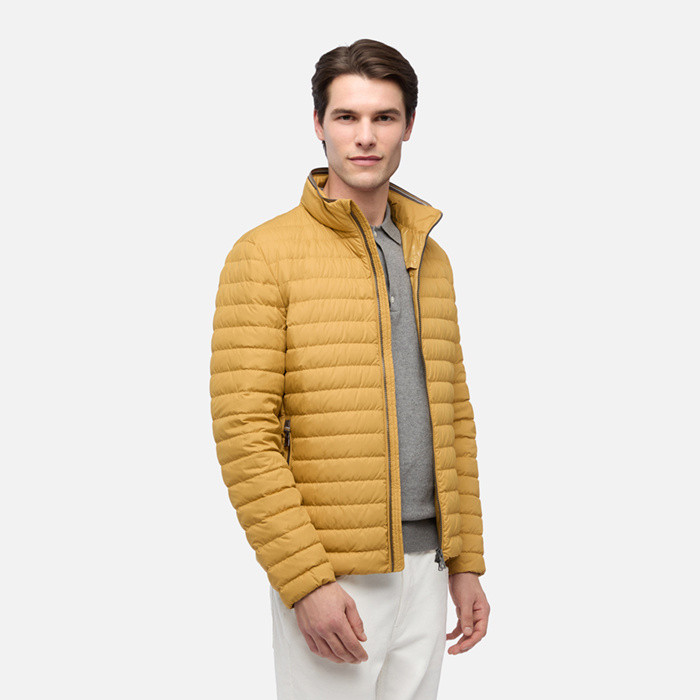 Geacă de puf galbenă pentru bărbați Geox Warrens