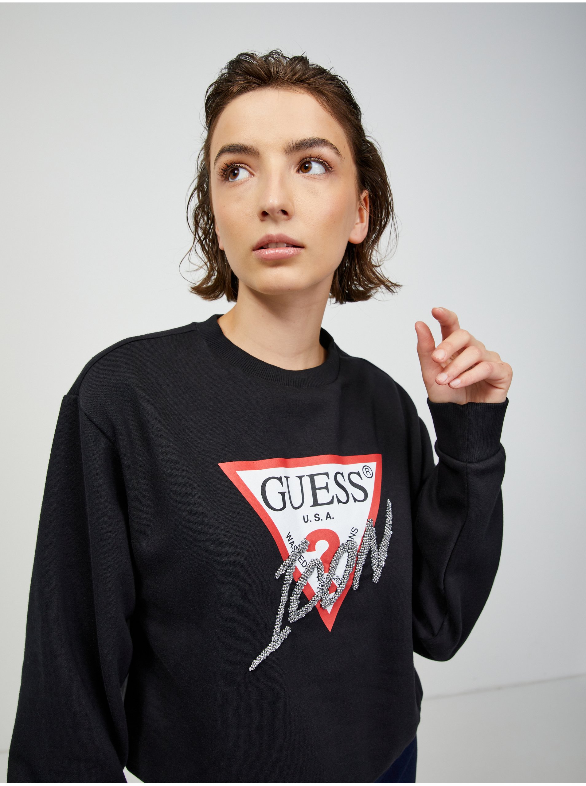 Hanorace pentru femei Guess - negru