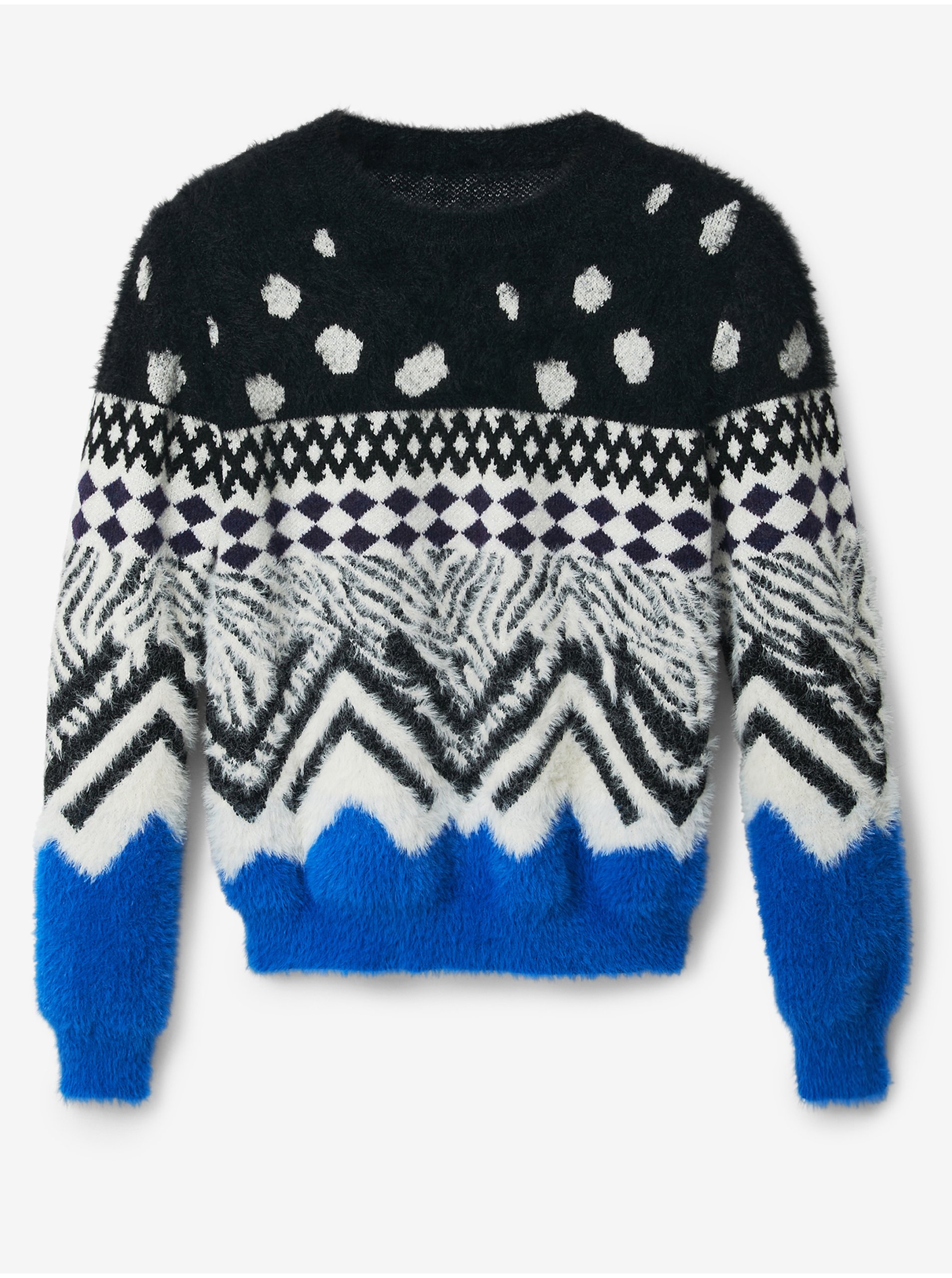 Pulovere pentru femei Desigual - alb, negru, albastru