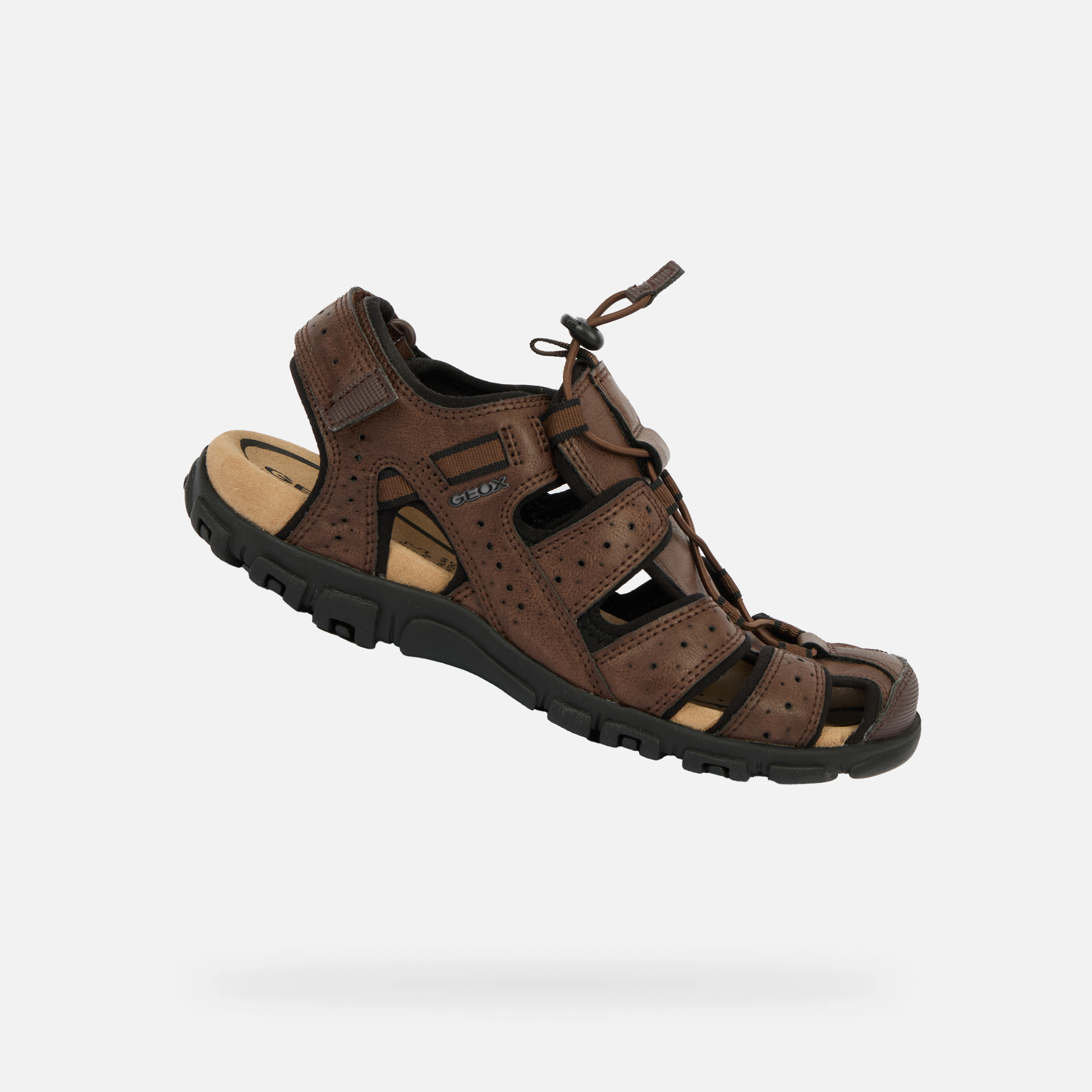 Dark Brown Men&#039;s Sandals Geox Omo Sandal Strada - Mens