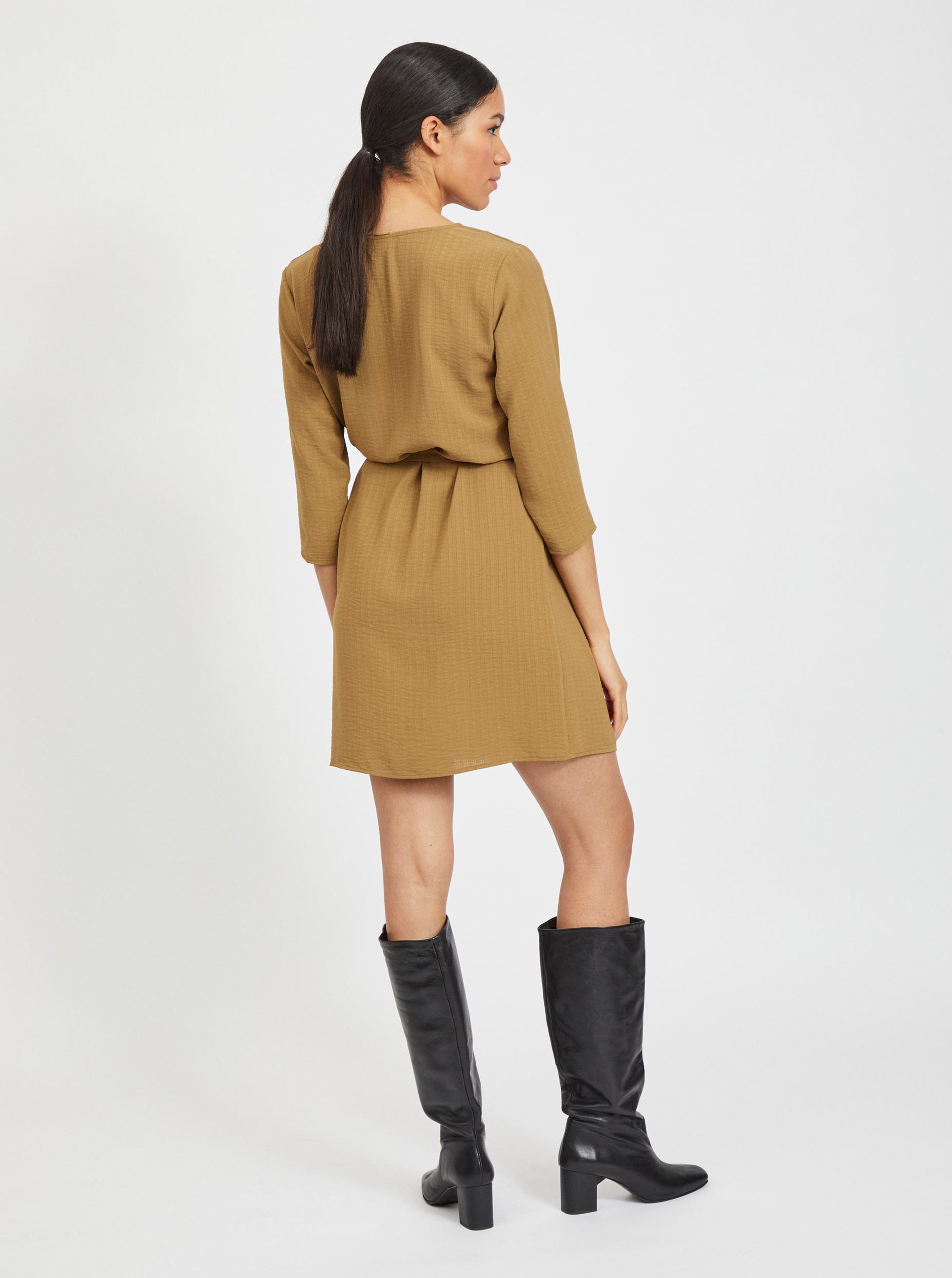 Rochie kaki cu cravata VILA Lovie - Femei