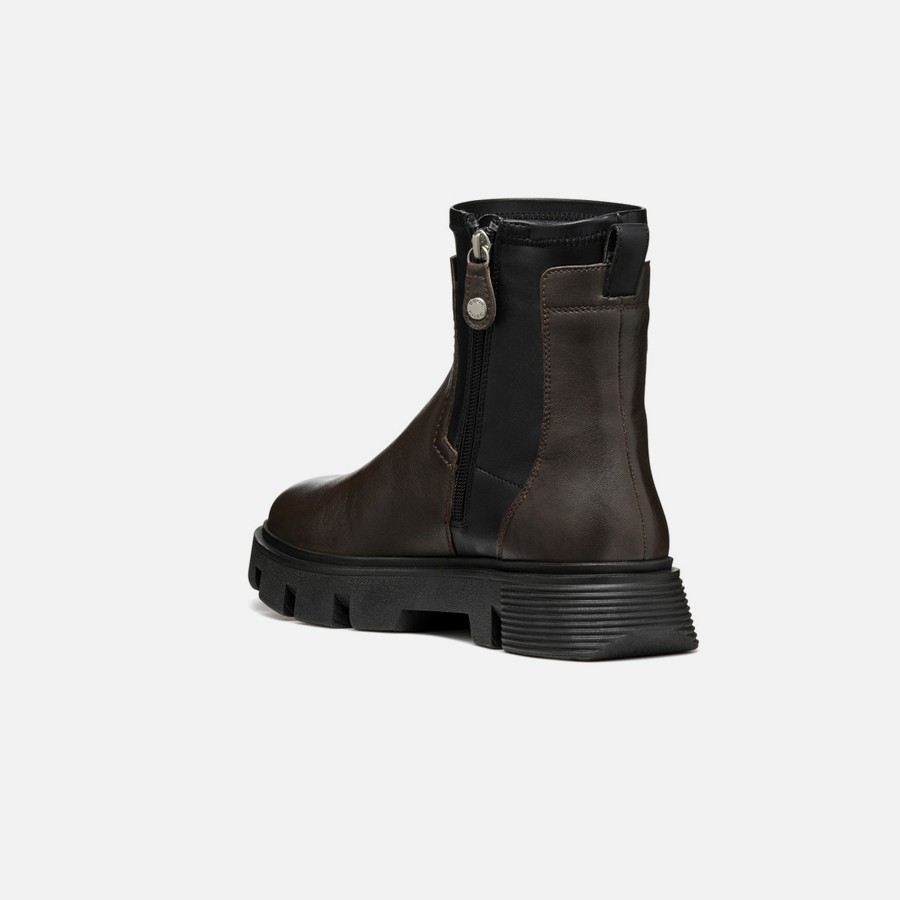 Dark brown women&#039;s ankle shoes Geox Vilde - Women&#039;s