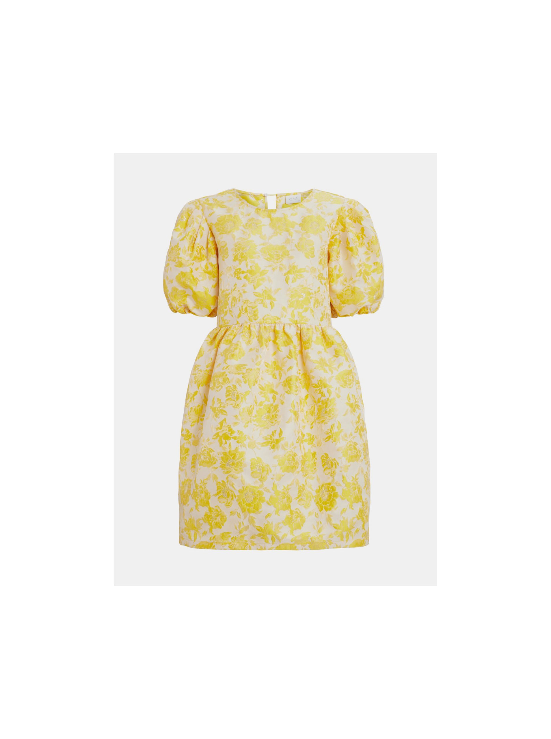 Yellow Floral Balloon Dress VILA Marito