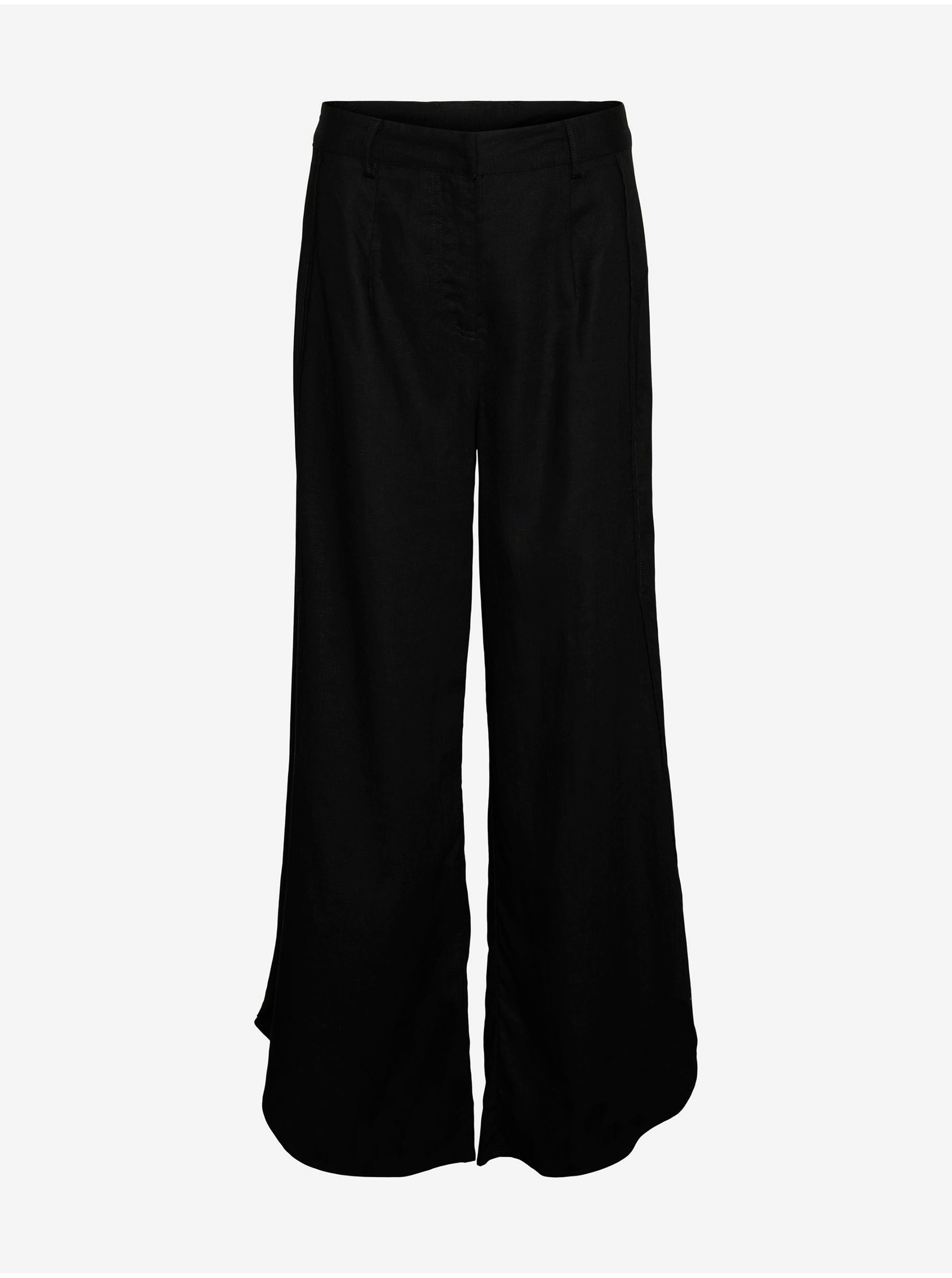 Black women's trousers with linen AWARE by VERO MODA Fia - Ladies