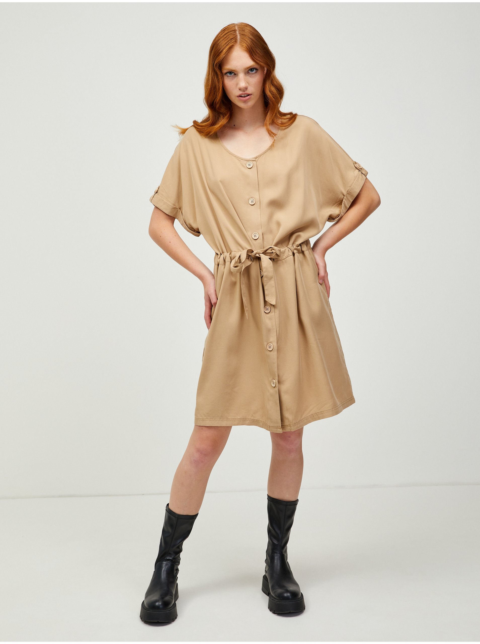 Beige Shirt Dress Ragwear Purah - Women