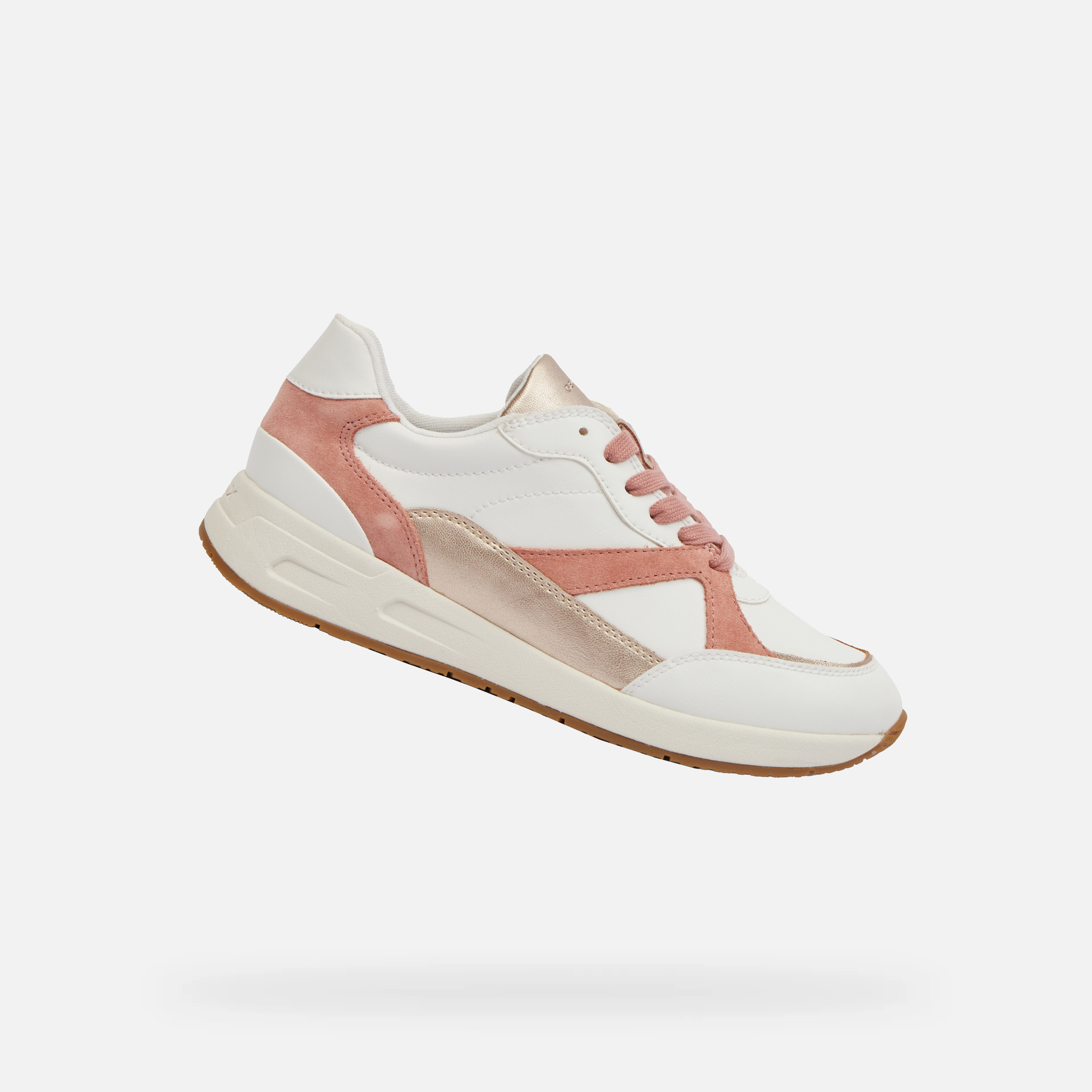 White womens sneakers Geox Bulmya - Womens