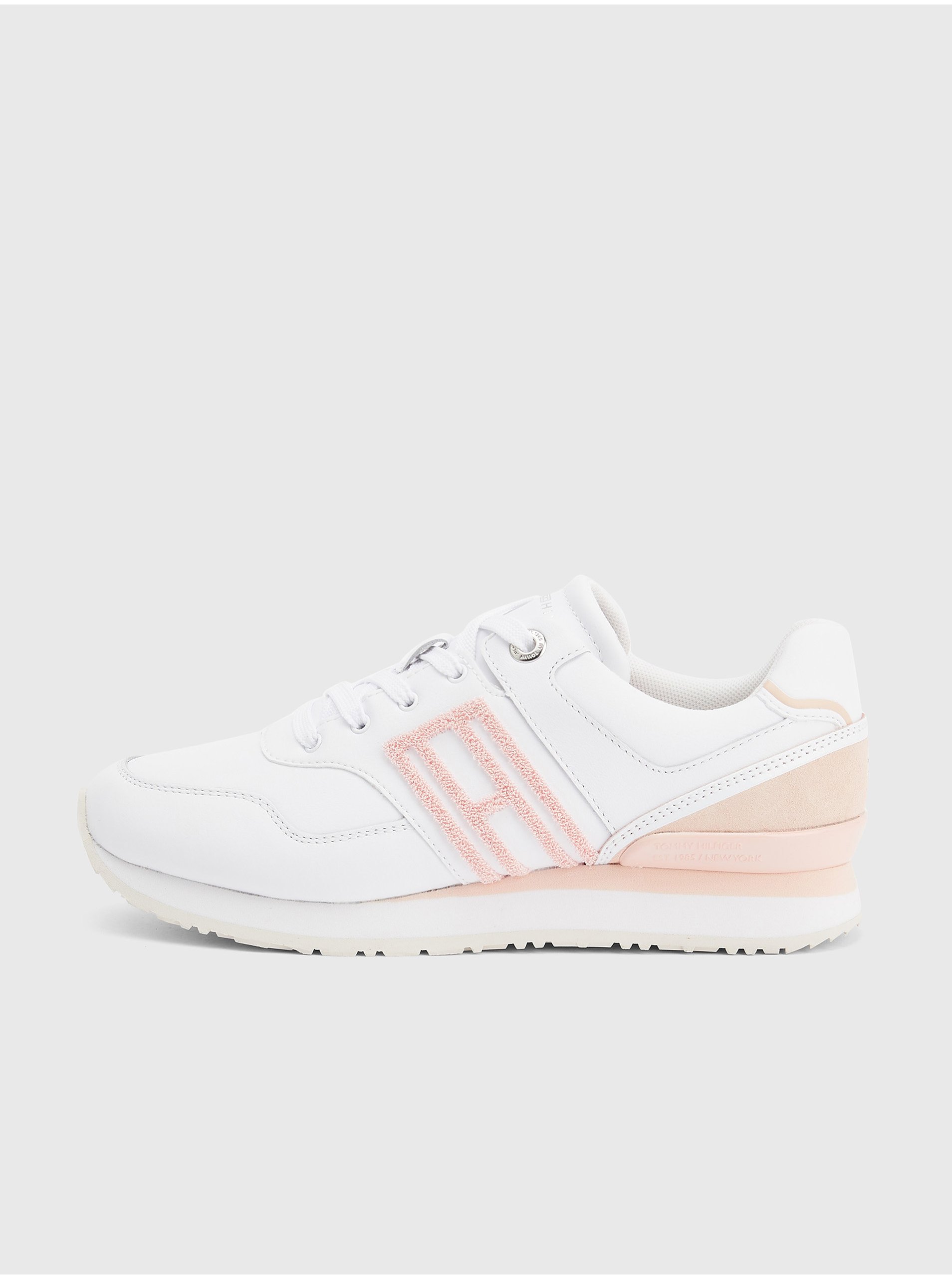 Pink-White Women's Leather Sneakers Tommy Hilfiger - Women
