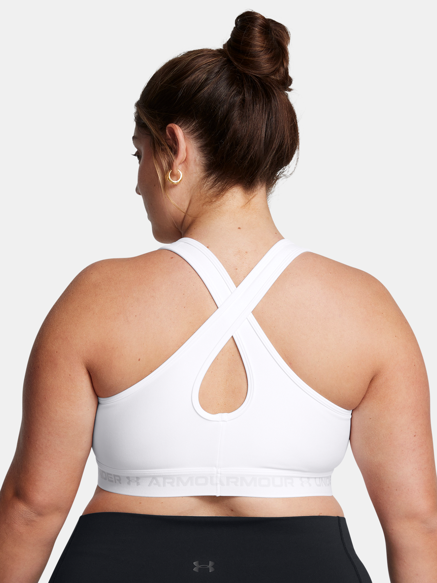 Under Armour UA Crossback Mid Bra&amp;-WHT Women&#039;s Bra - Women&#039;s