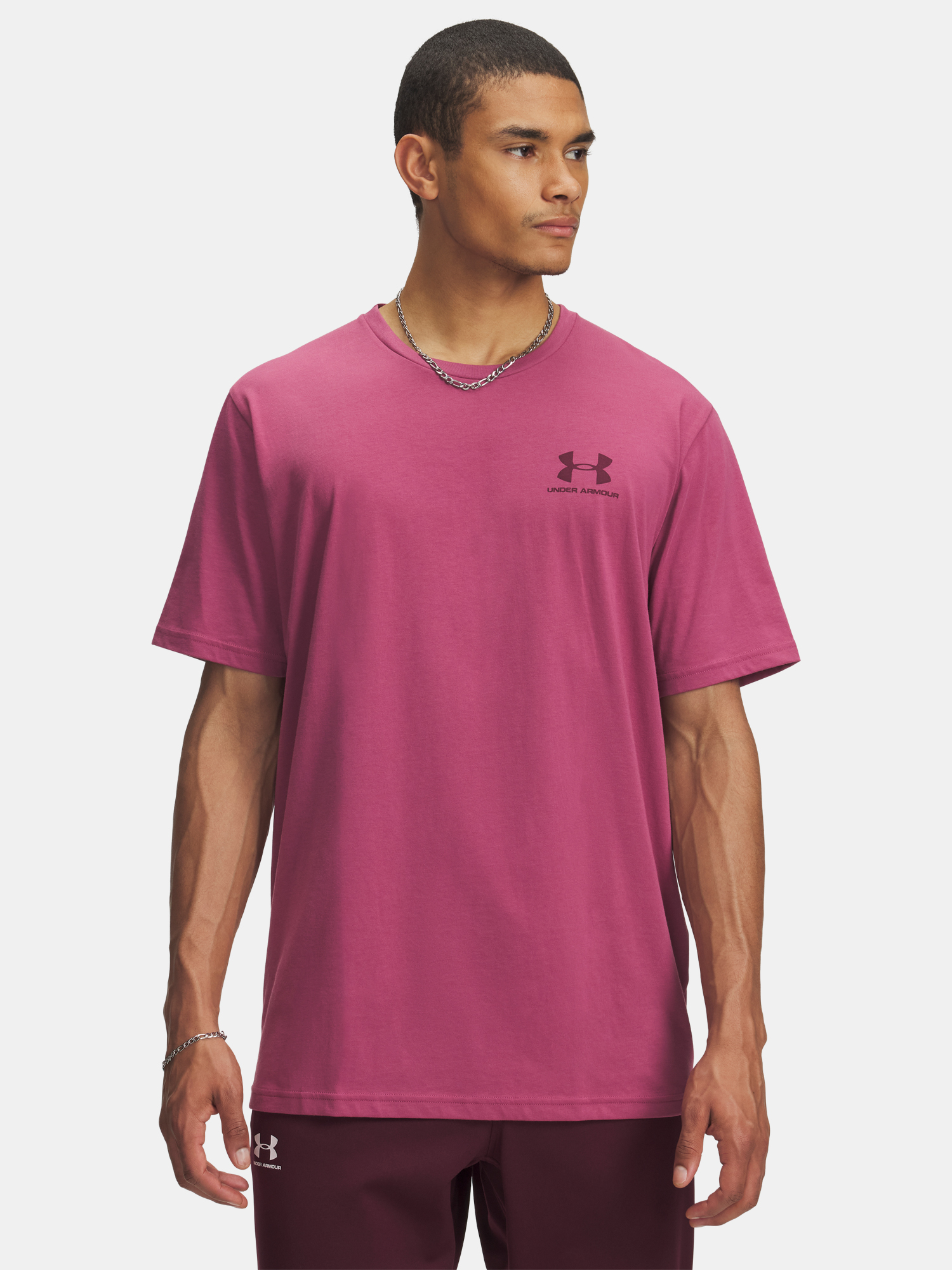 Men's Under Armour UA M SPORTSTYLE LC SS-PNK T-Shirt - Mens