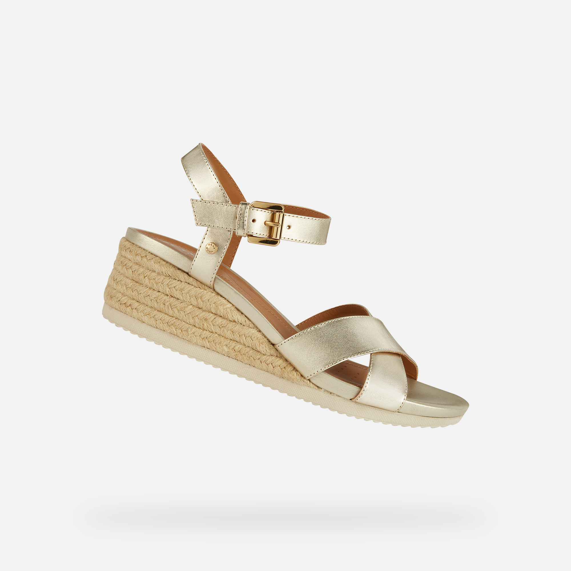 Gold women&#039;s sandals Geox Ischia Corda - Women&#039;s