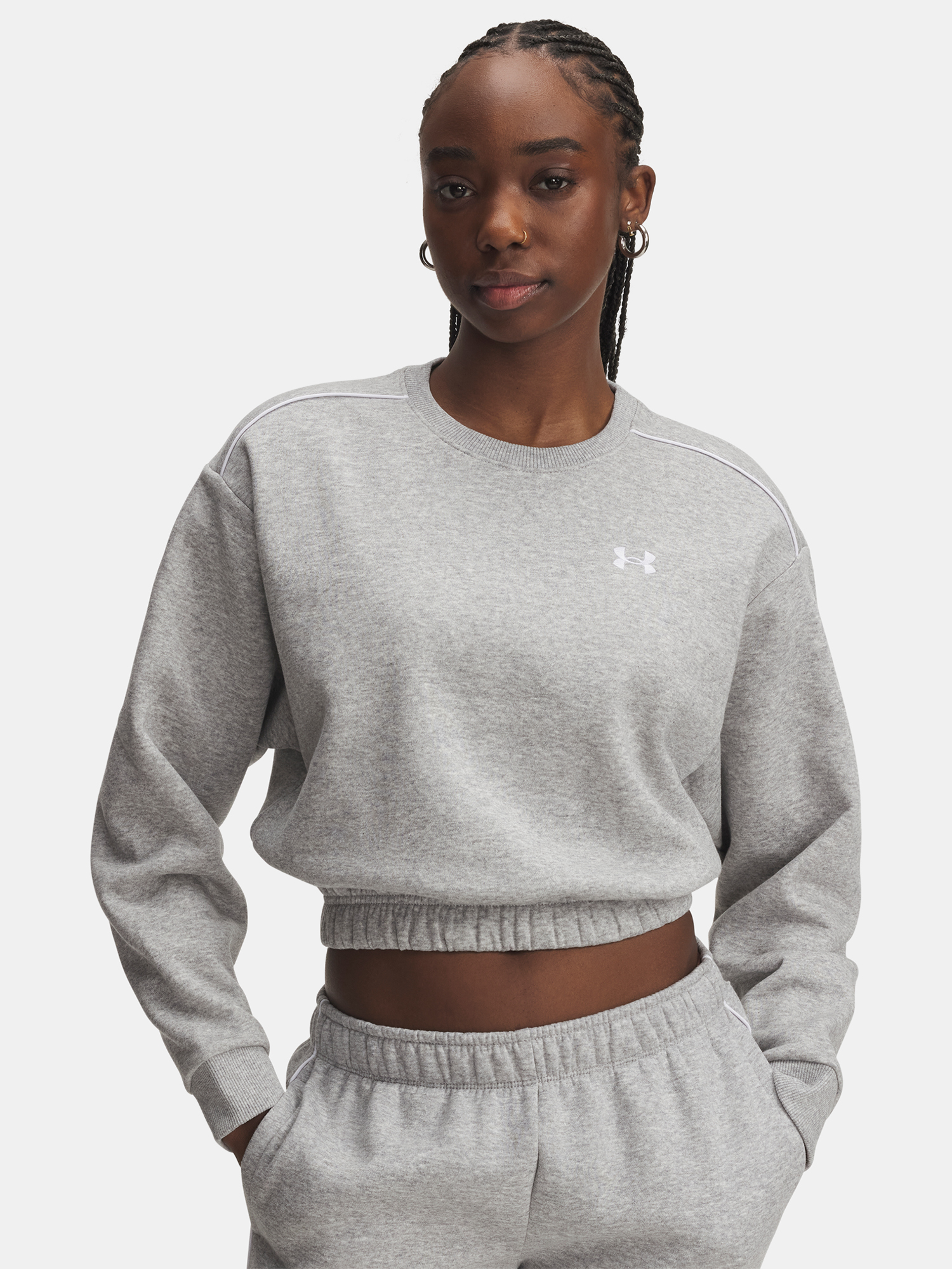 Under Armour UA Rival Fleece Piped Crew-GRY Women's Sweatshirt - Women's