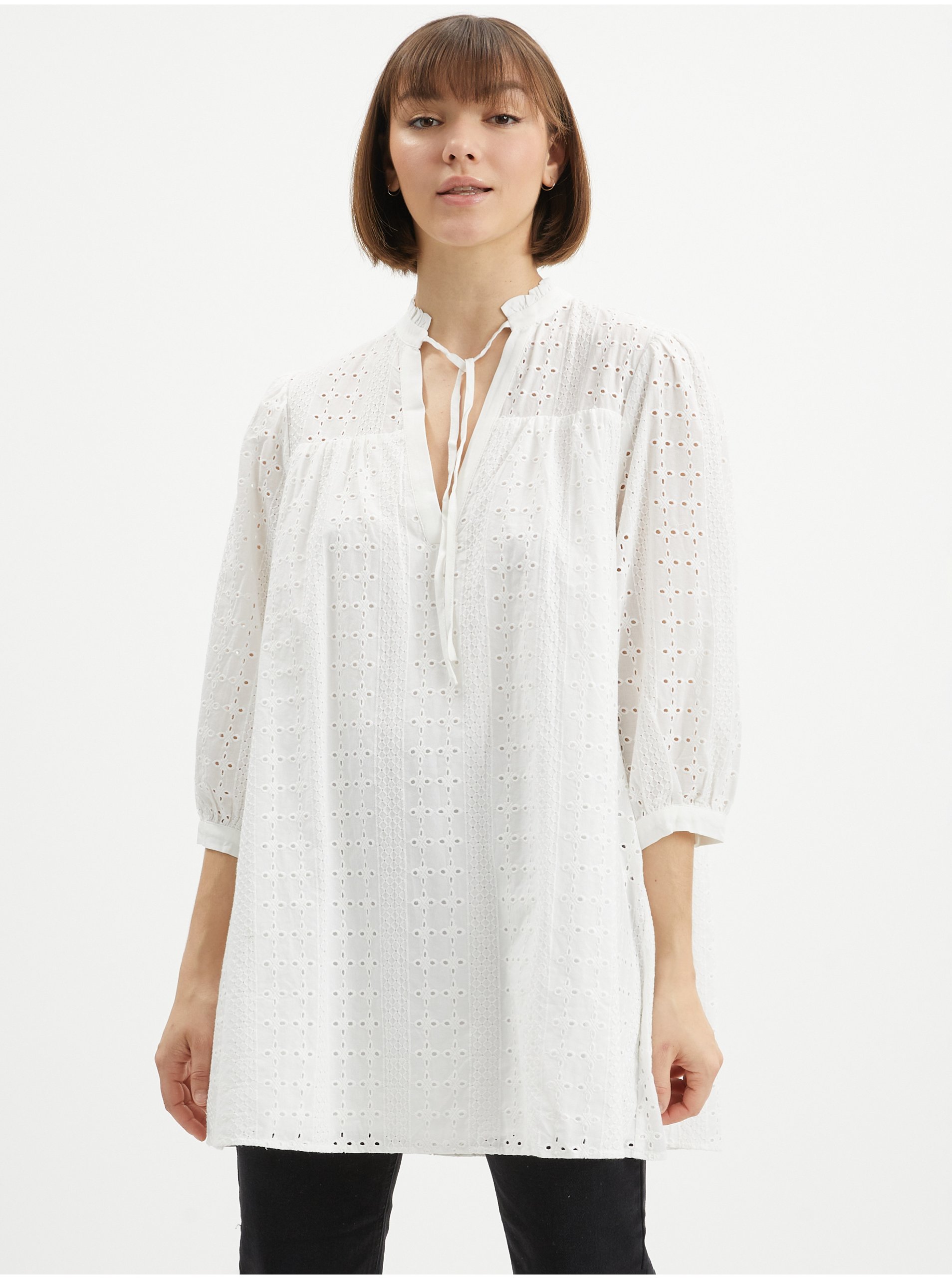 White long blouse with madeira . OBJECT Inja - Ladies
