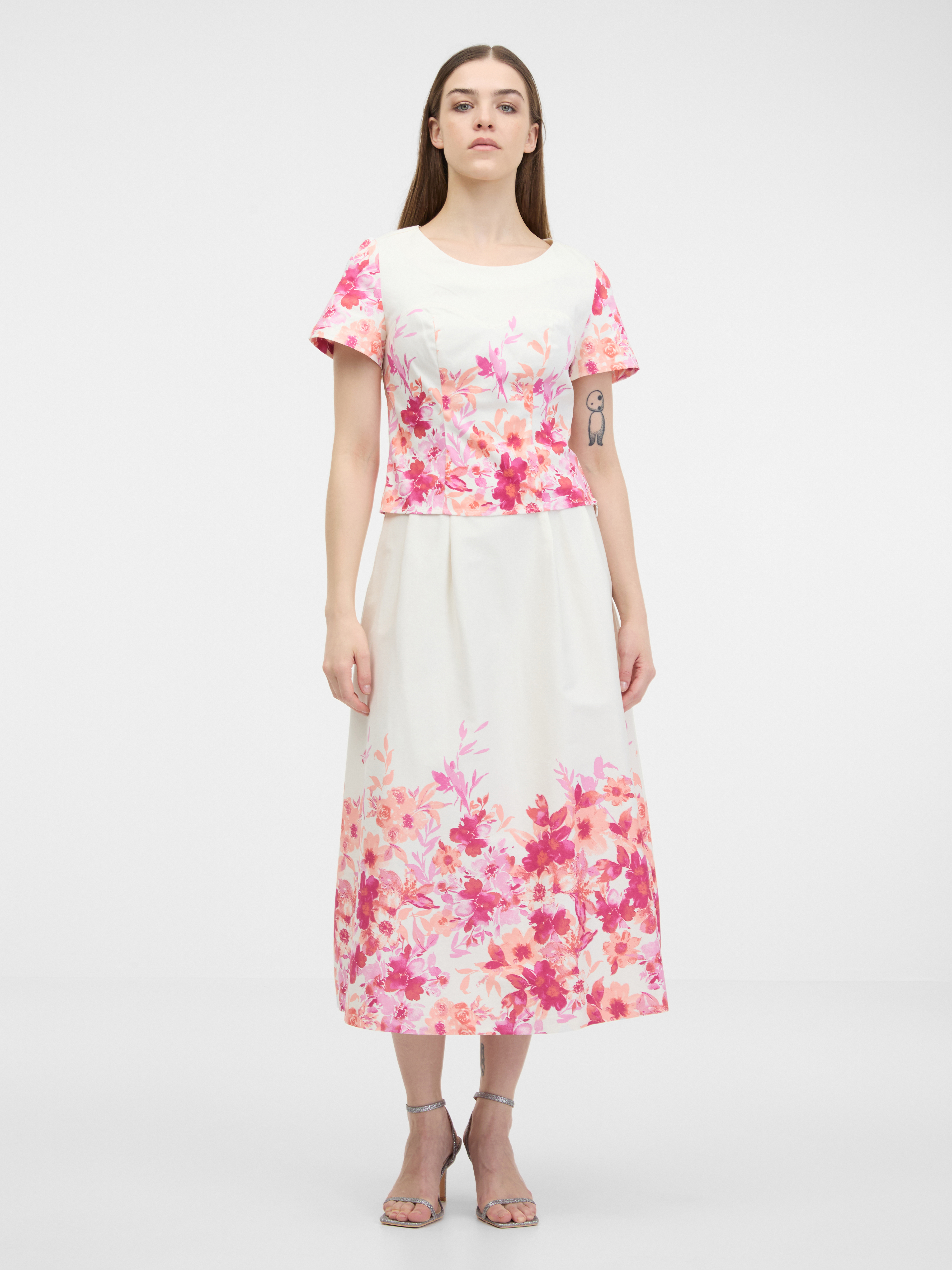 Orsay Pink women&#039;s floral skirt - Women&#039;s