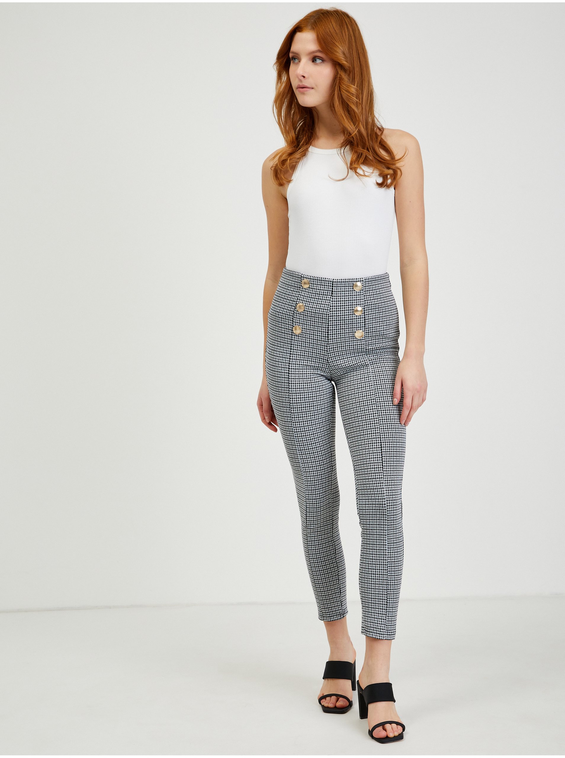 Pantaloni chino pentru femei ORSAY - negru, alb