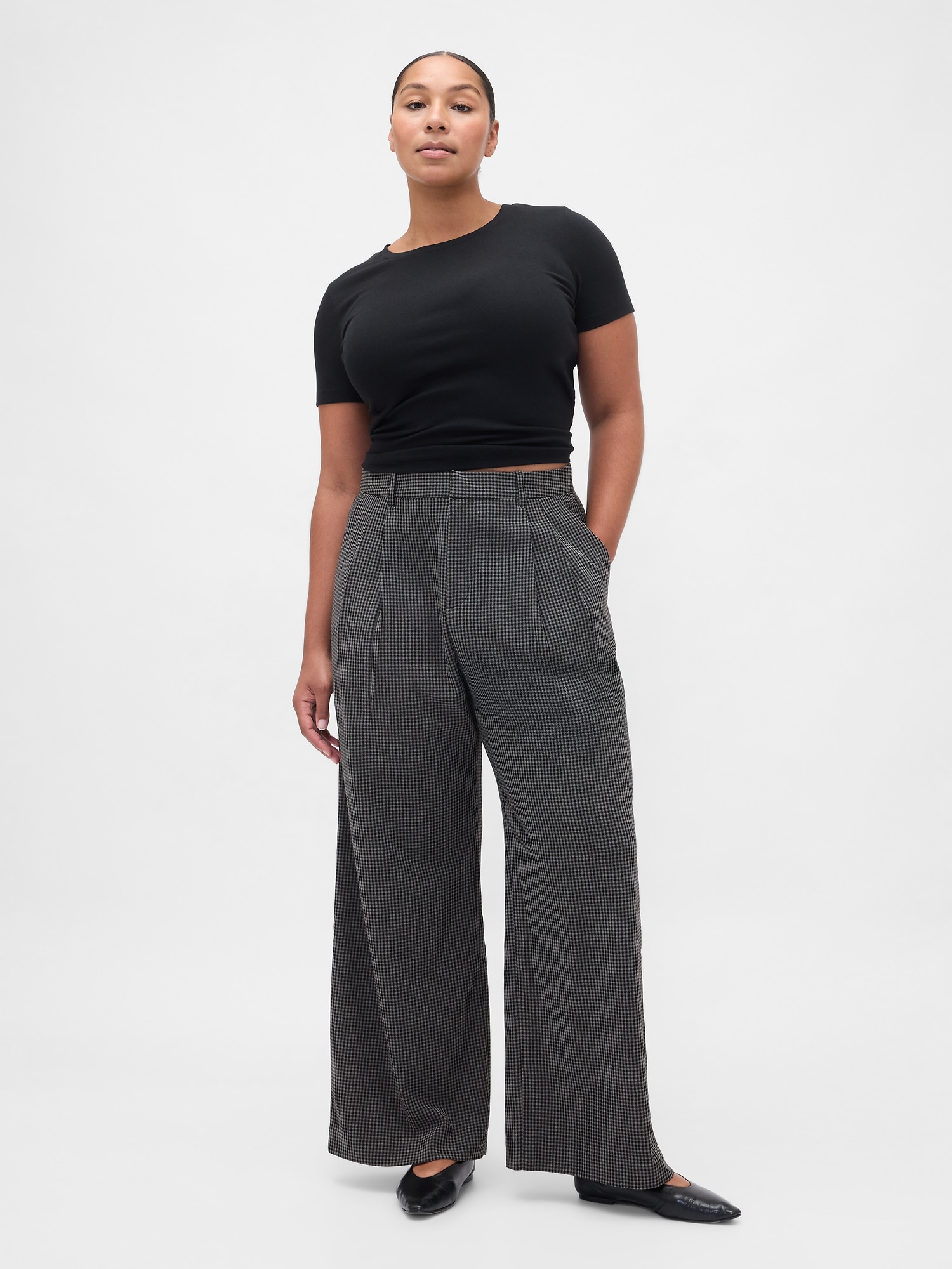 Pantaloni de damă GAP 365 Twill Pleated