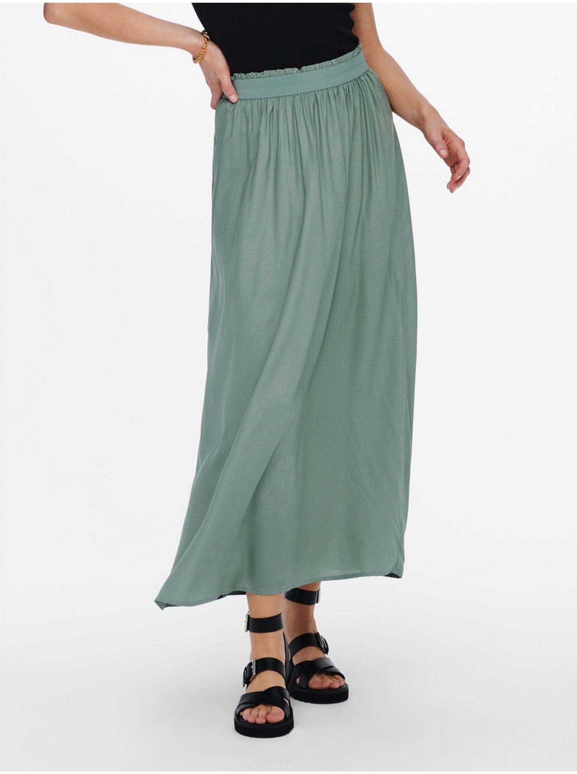 Light green women's maxi skirt ONLY Venedig - Women