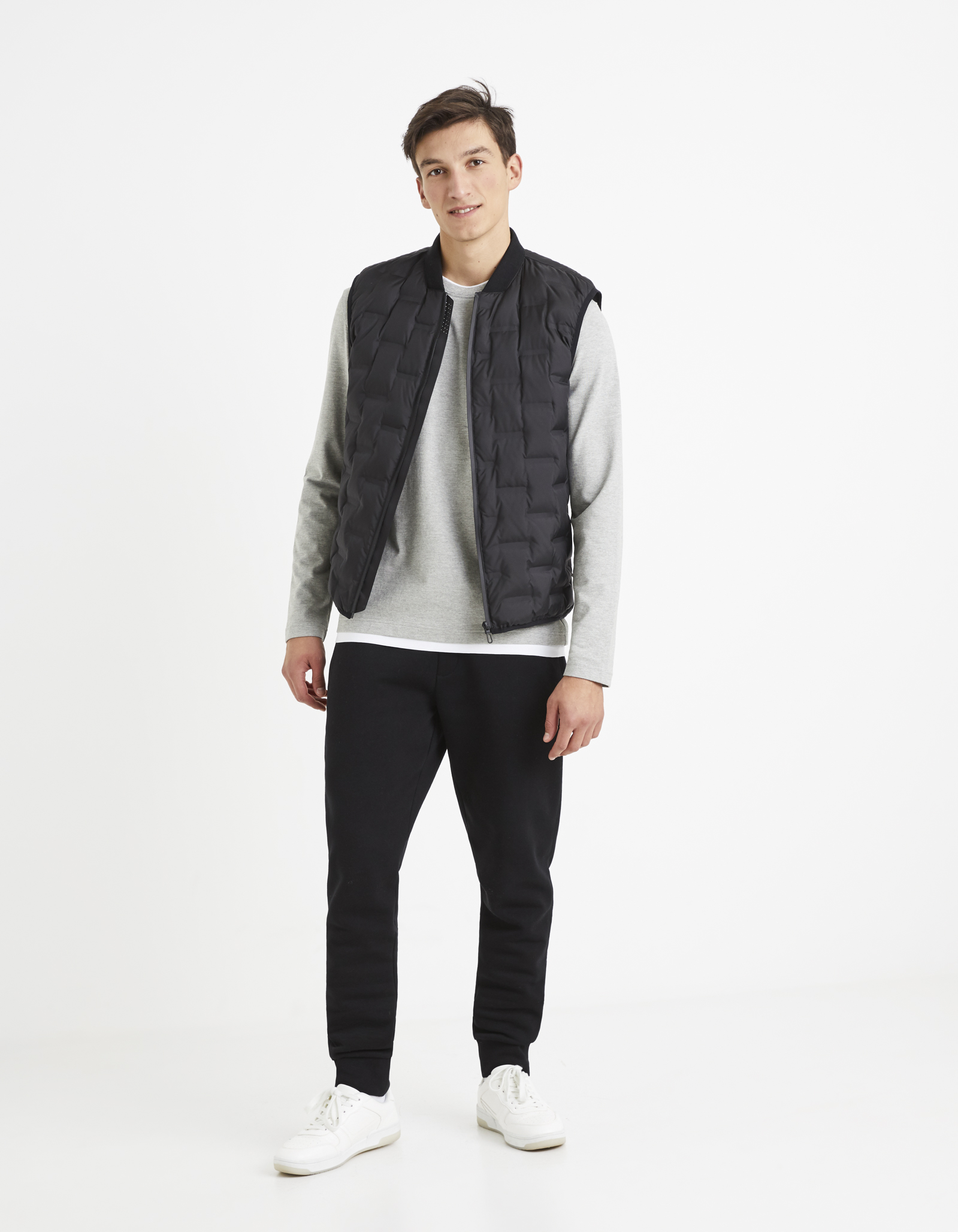 Pulovere pentru barbati Celio - gri deschis, alb