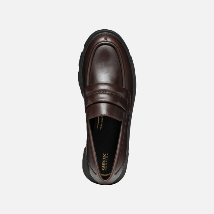 Dark brown women&#039;s moccasins Geox Vilde - Women&#039;s