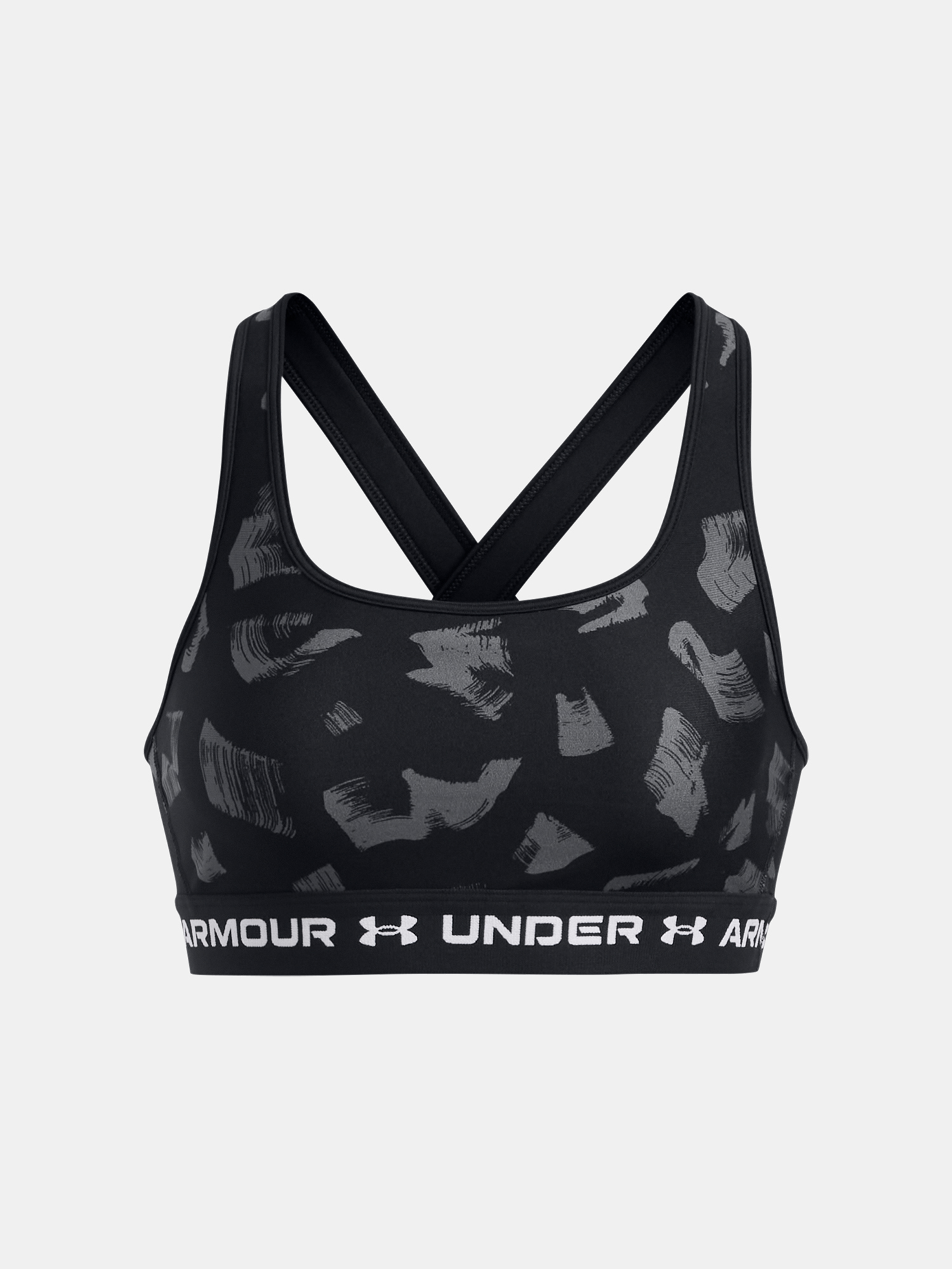 Women's bra Under Armour Crossback Mid Print-BLK - Women's