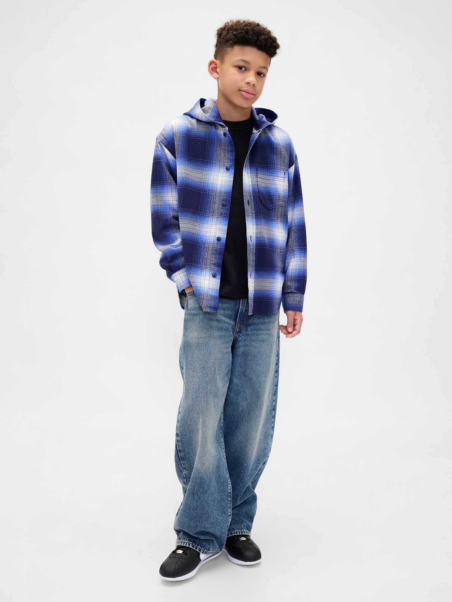 GAP Children&#039;s Flannel Shirt with Hoodie - Boys