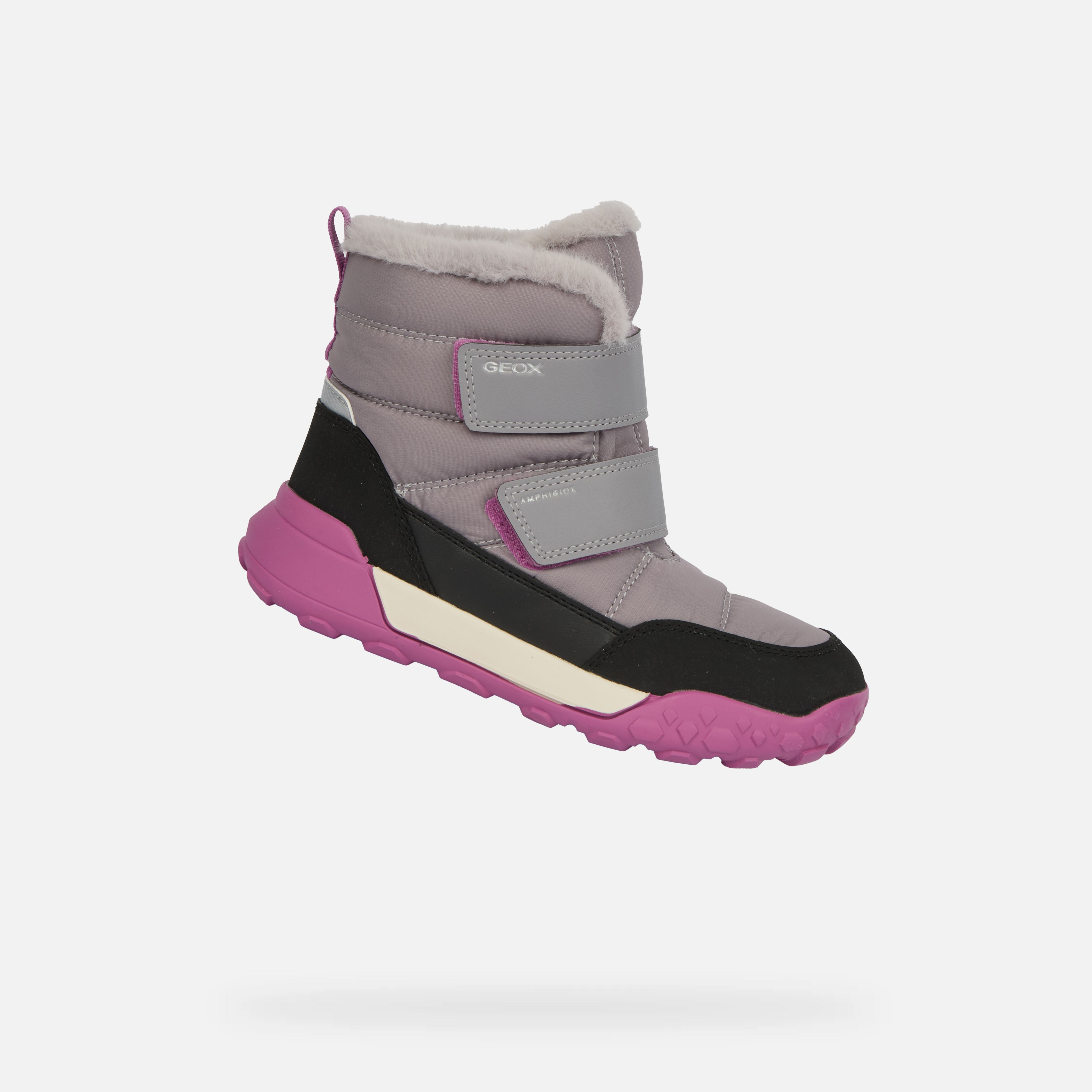 Pink Girls Winter Shoes Geox Trekkyup Girl B AB - Girls