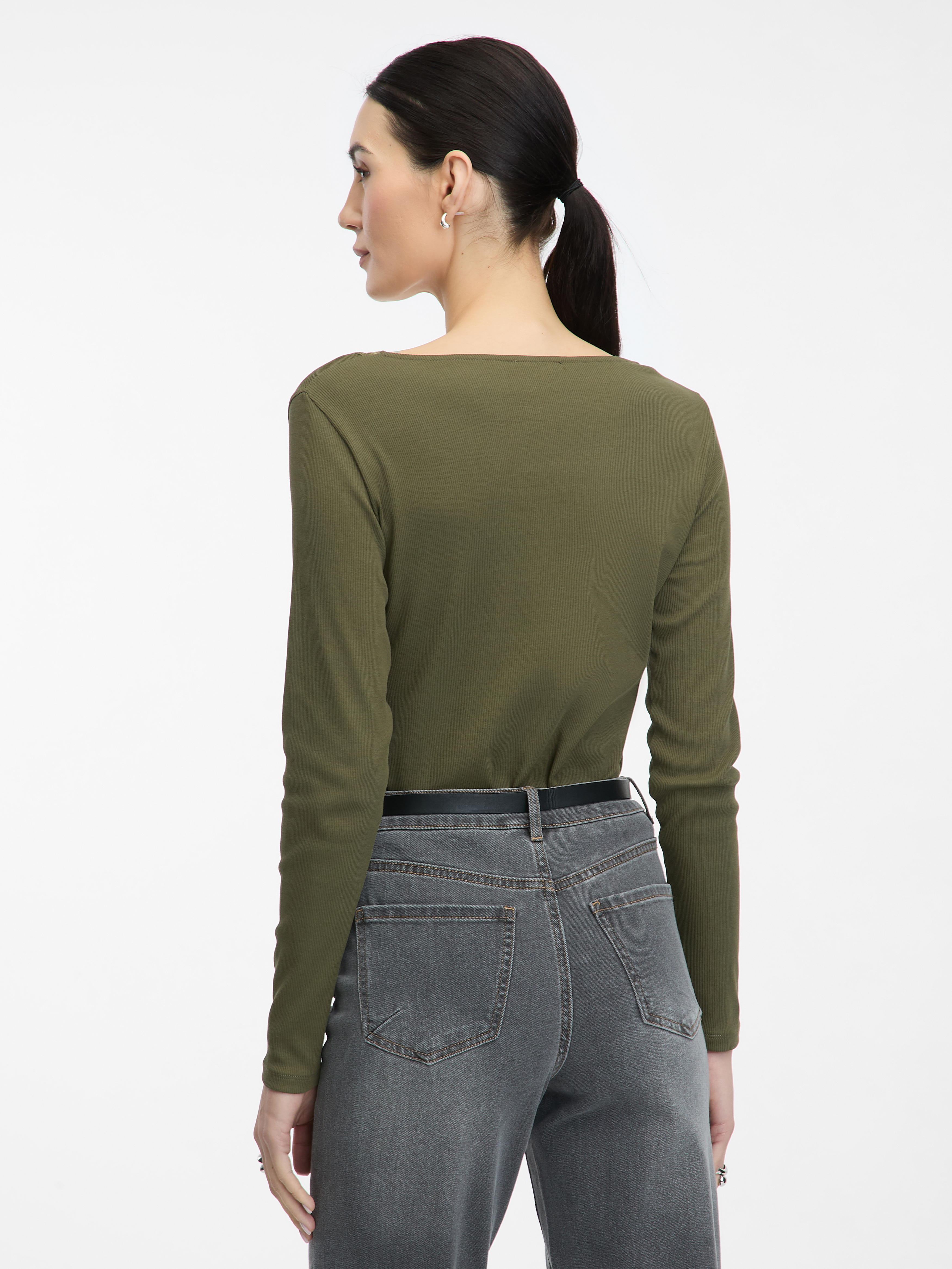 Women's Long Sleeve Khaki T-Shirt ORSAY - Women's