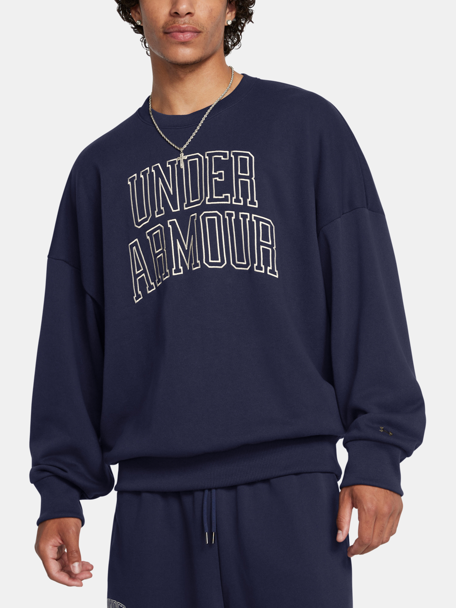 Men's Sweatshirt Under Armour UA Icon HWT Terry OS Crew-BLU - Men's