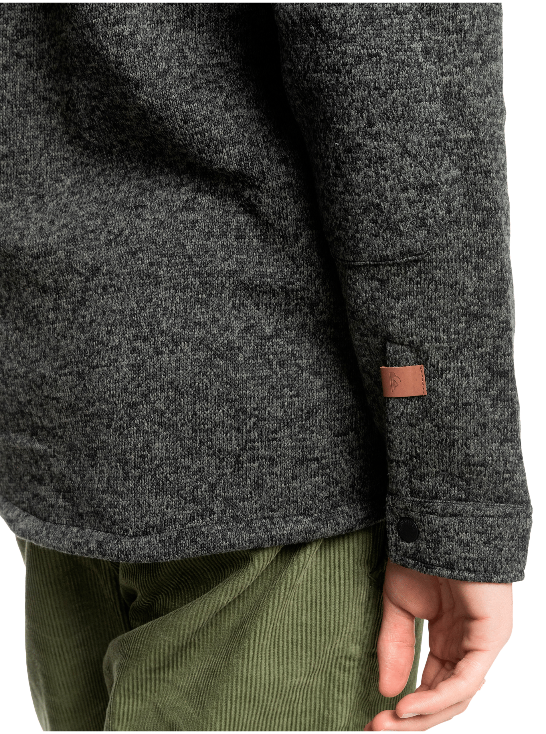 Dark Grey Men's Brindle Shirt with Quiksilver Keller Shirt Pockets - Men's