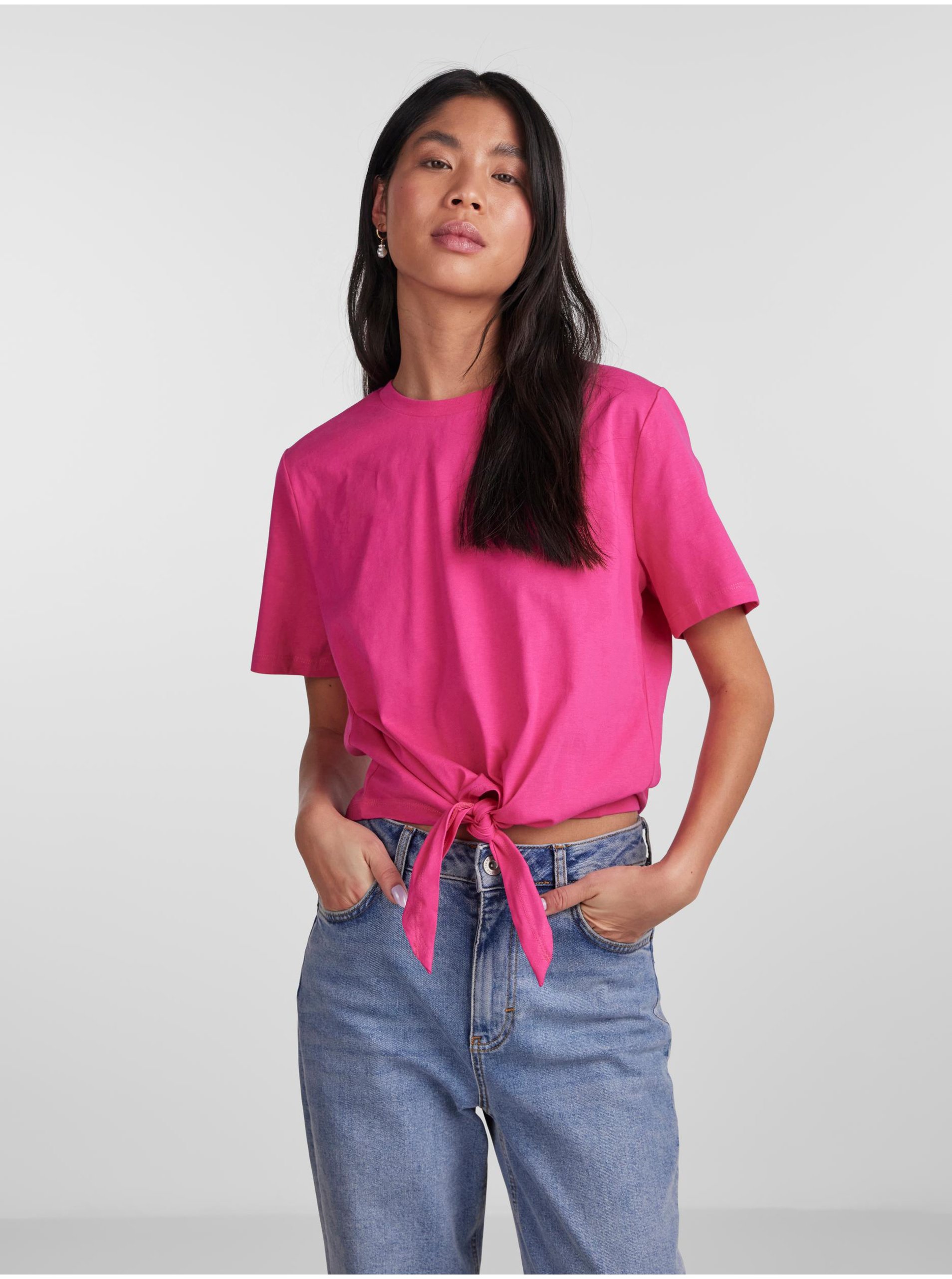 Dark Pink Women's T-Shirt Pieces Tia - Women