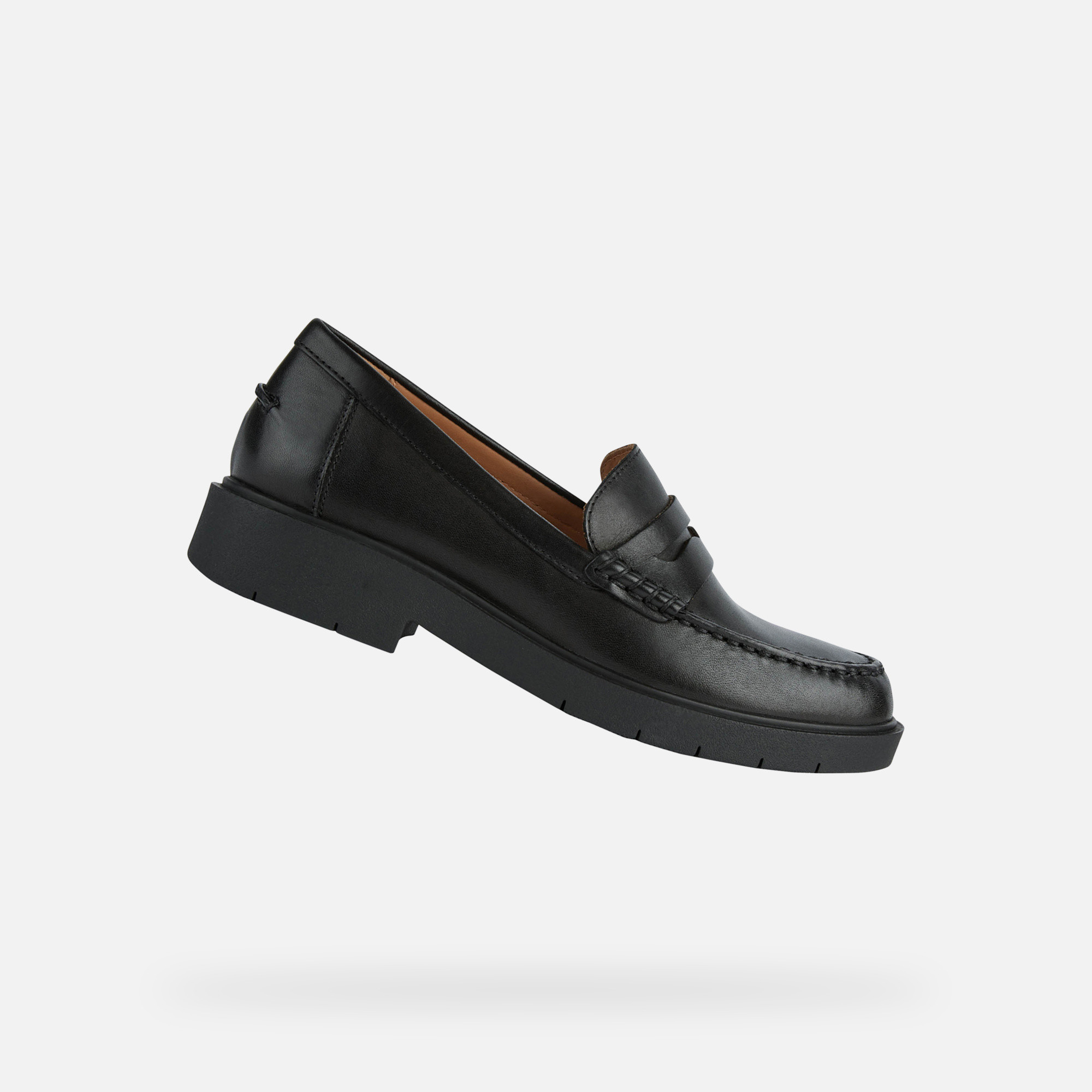 Black womens moccasins Geox Spherica EC-1 - Womens