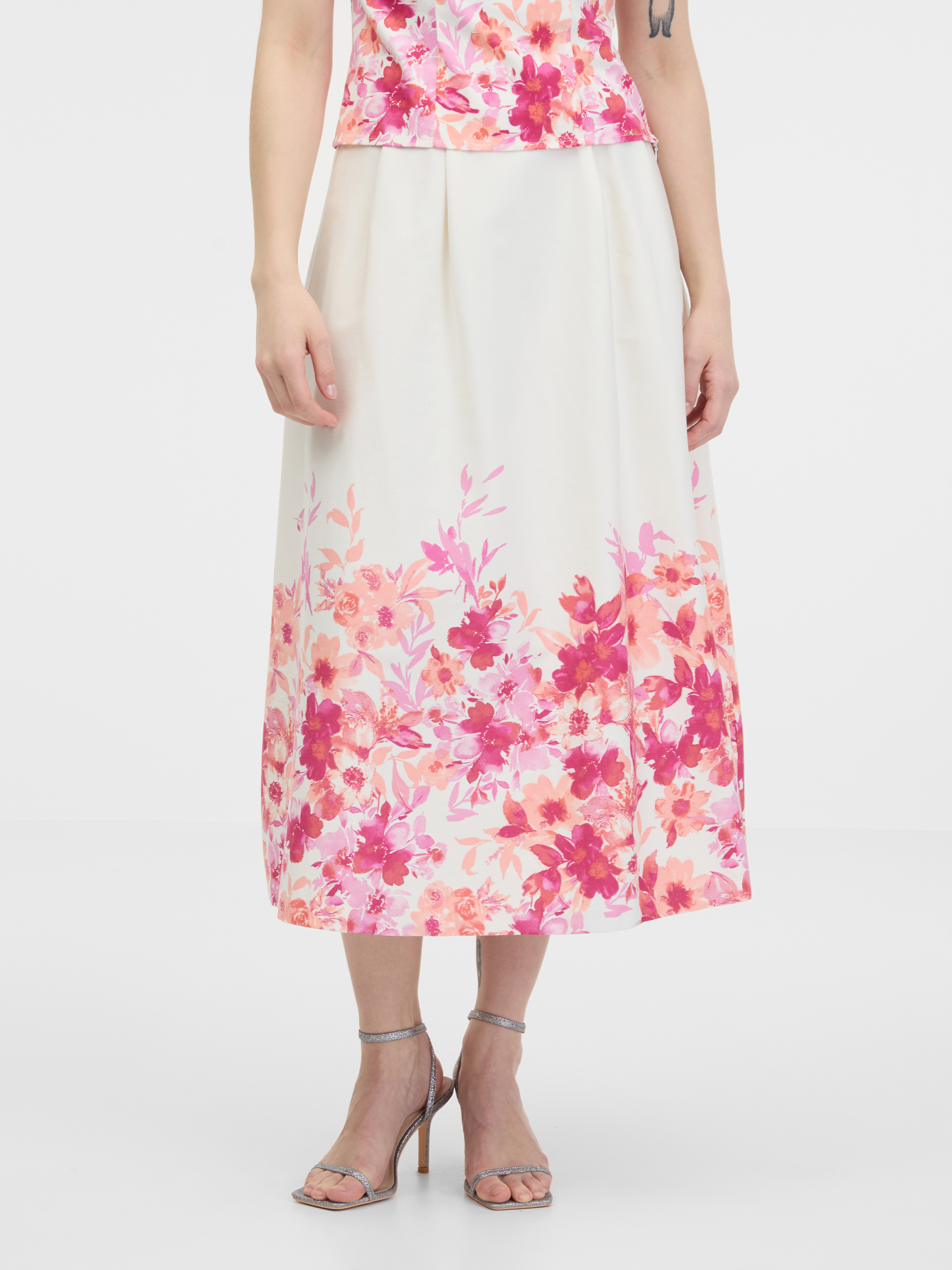 Orsay Pink women's floral skirt - Women's