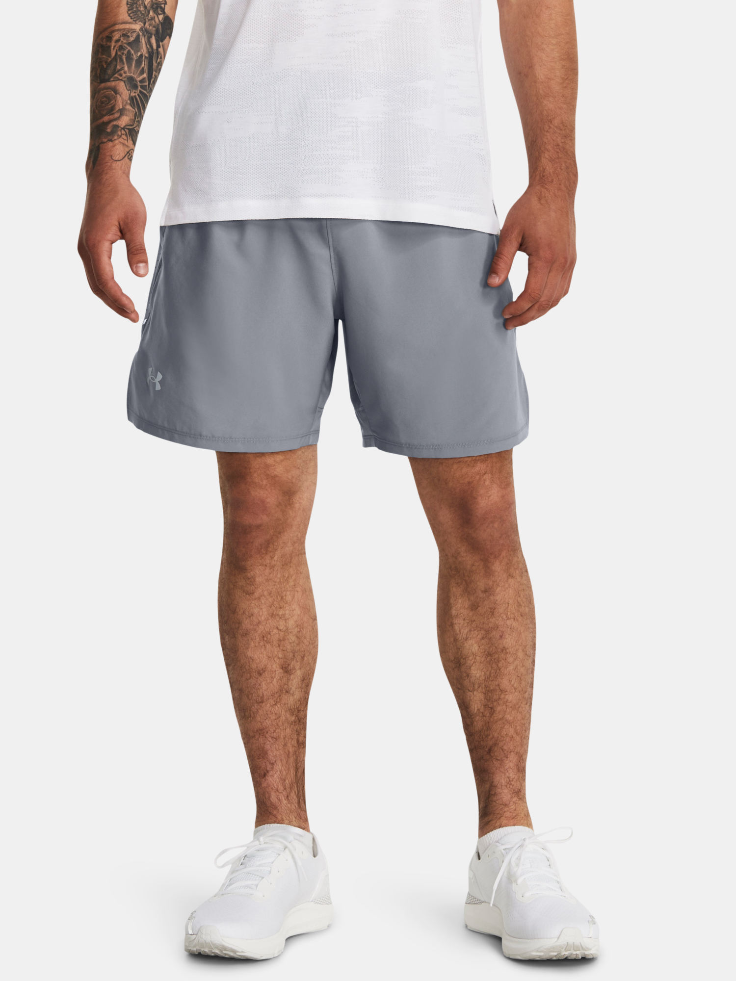 Levně Under Armour Kraťasy LAUNCH ELITE 2in1 7'' SHORT-GRY - Pánské