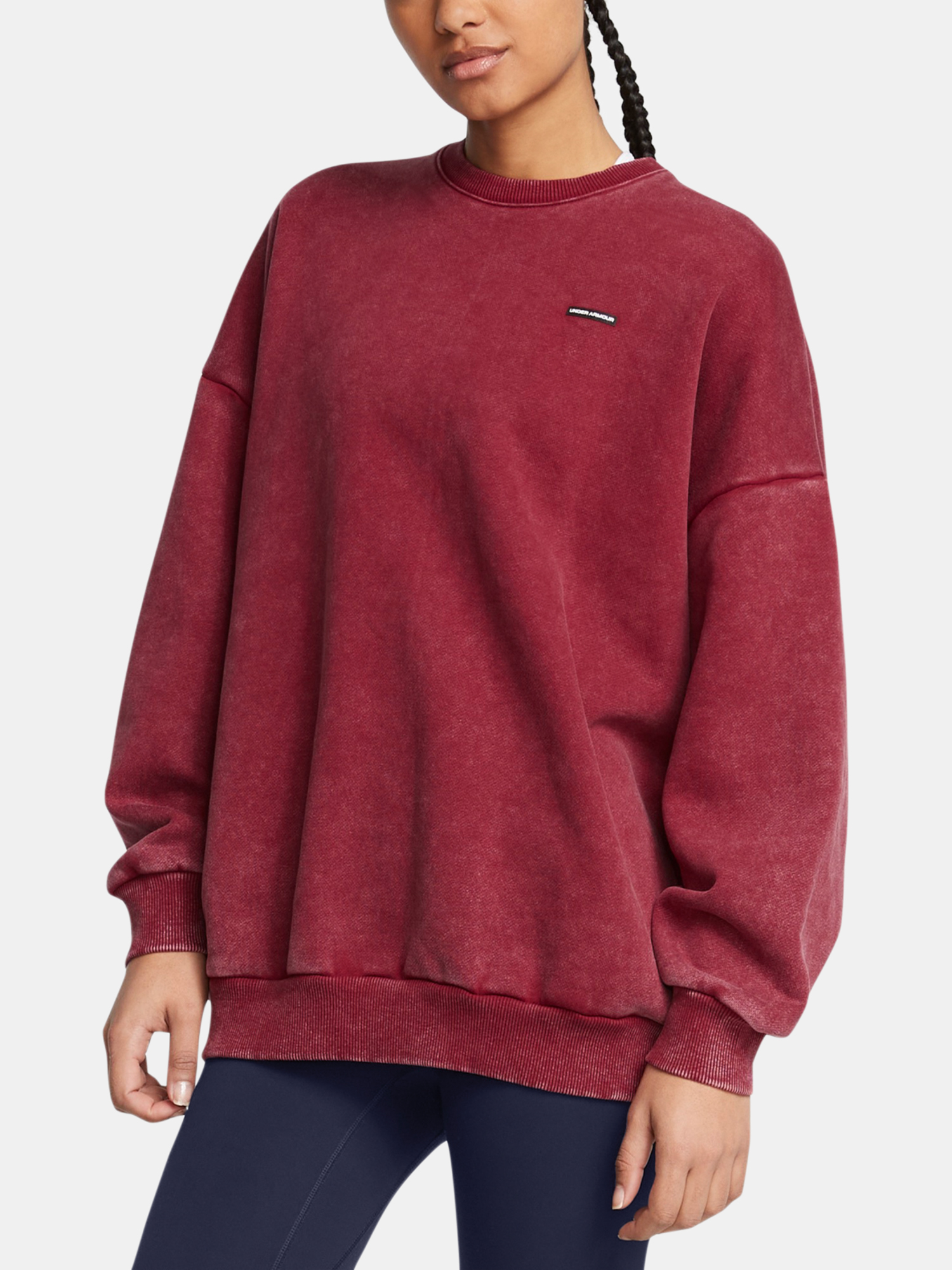 Women's Sweatshirt Under Armour UA Icon HWT Flc OS Crew-RED - Women's