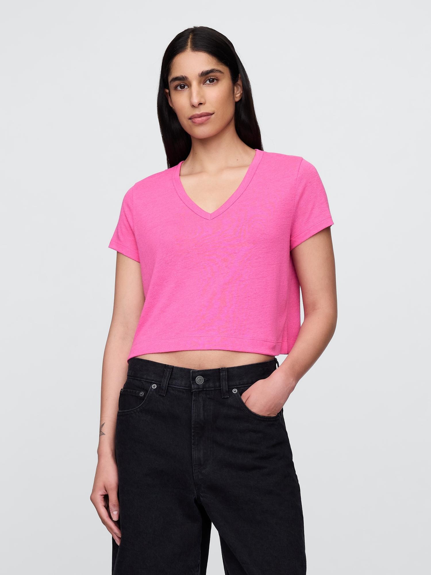 GAP Linen crop t-shirt - Women's