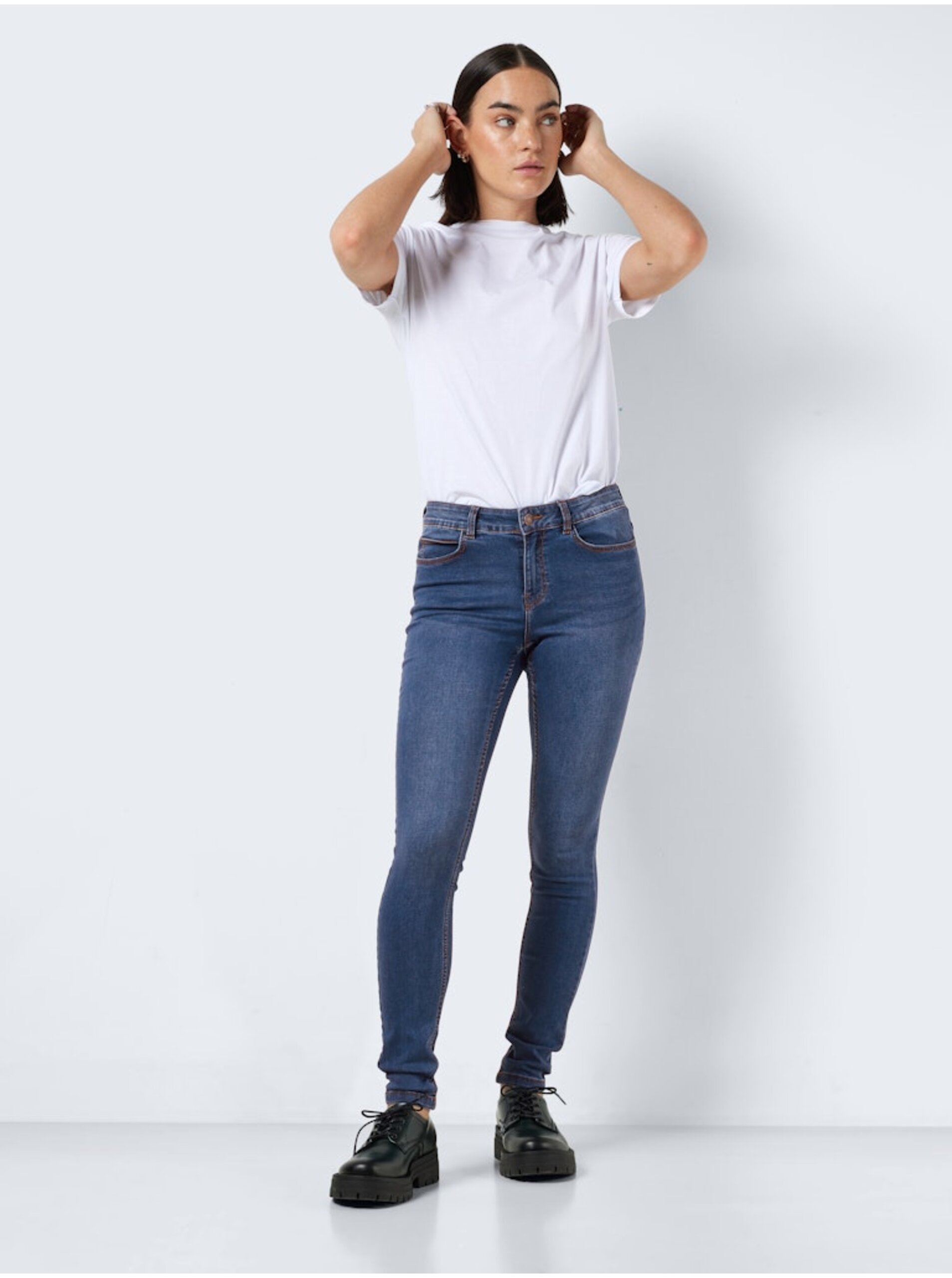 Skinny fit pentru femei Noisy May - albastru inchis