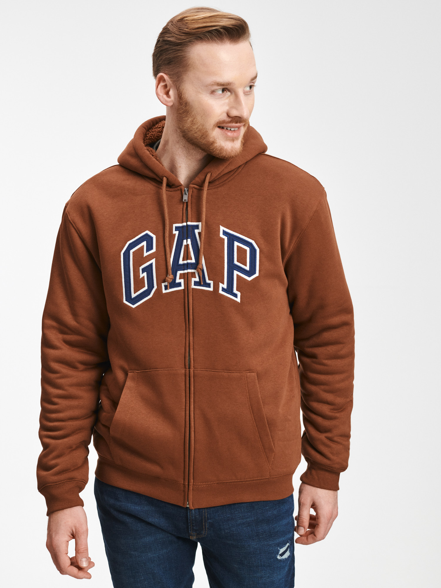 GAP Insulated sweatshirt logo sherpa Men
