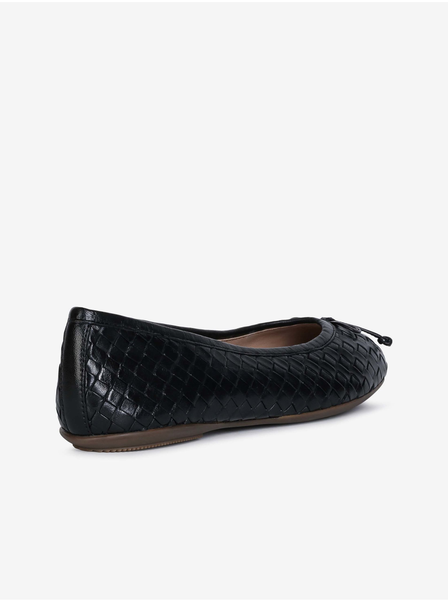 Black leather ballet flats Geox Palmaria - Women's
