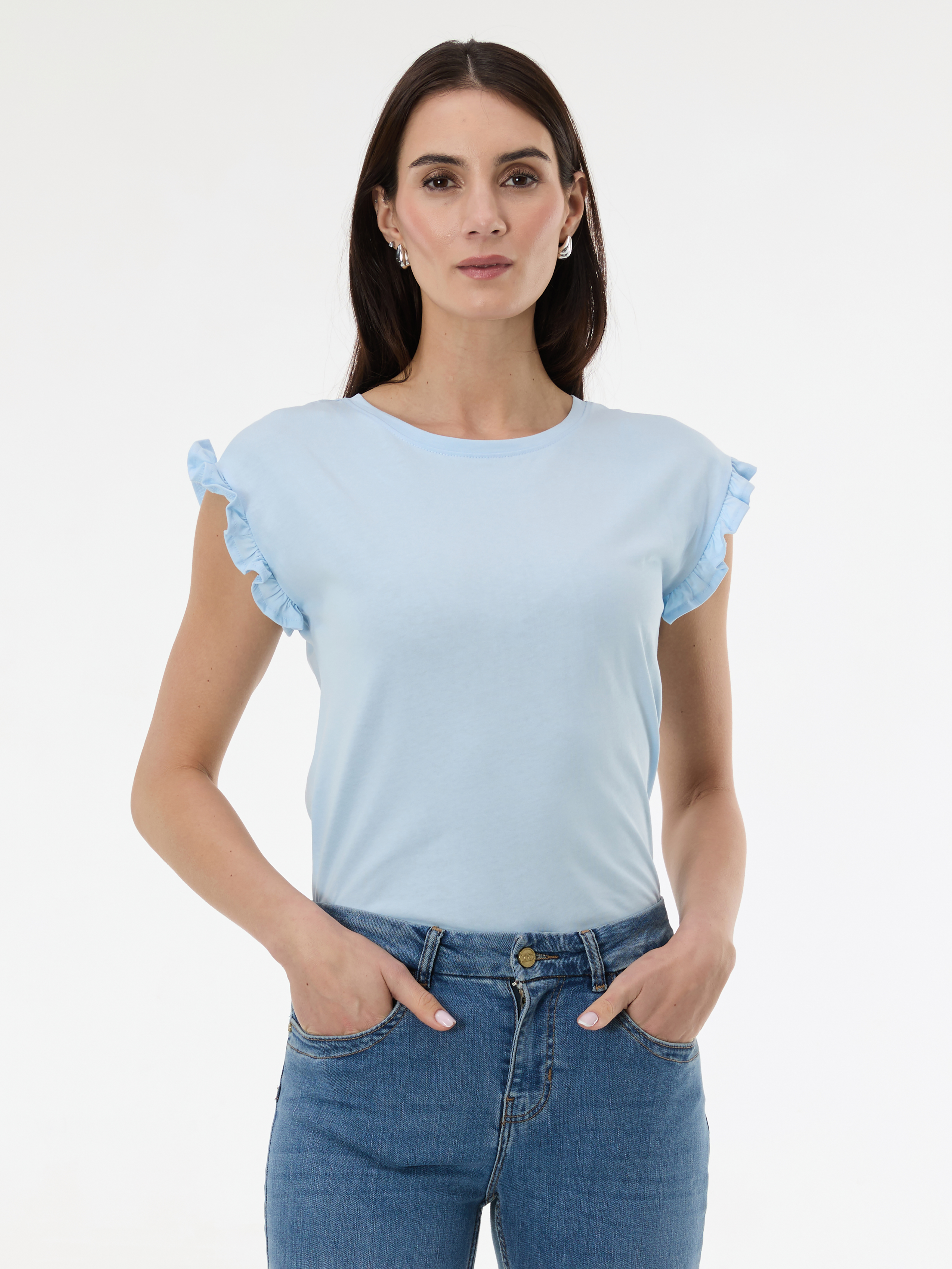 Light Blue Women's Short Sleeve T-Shirt ORSAY - Women's