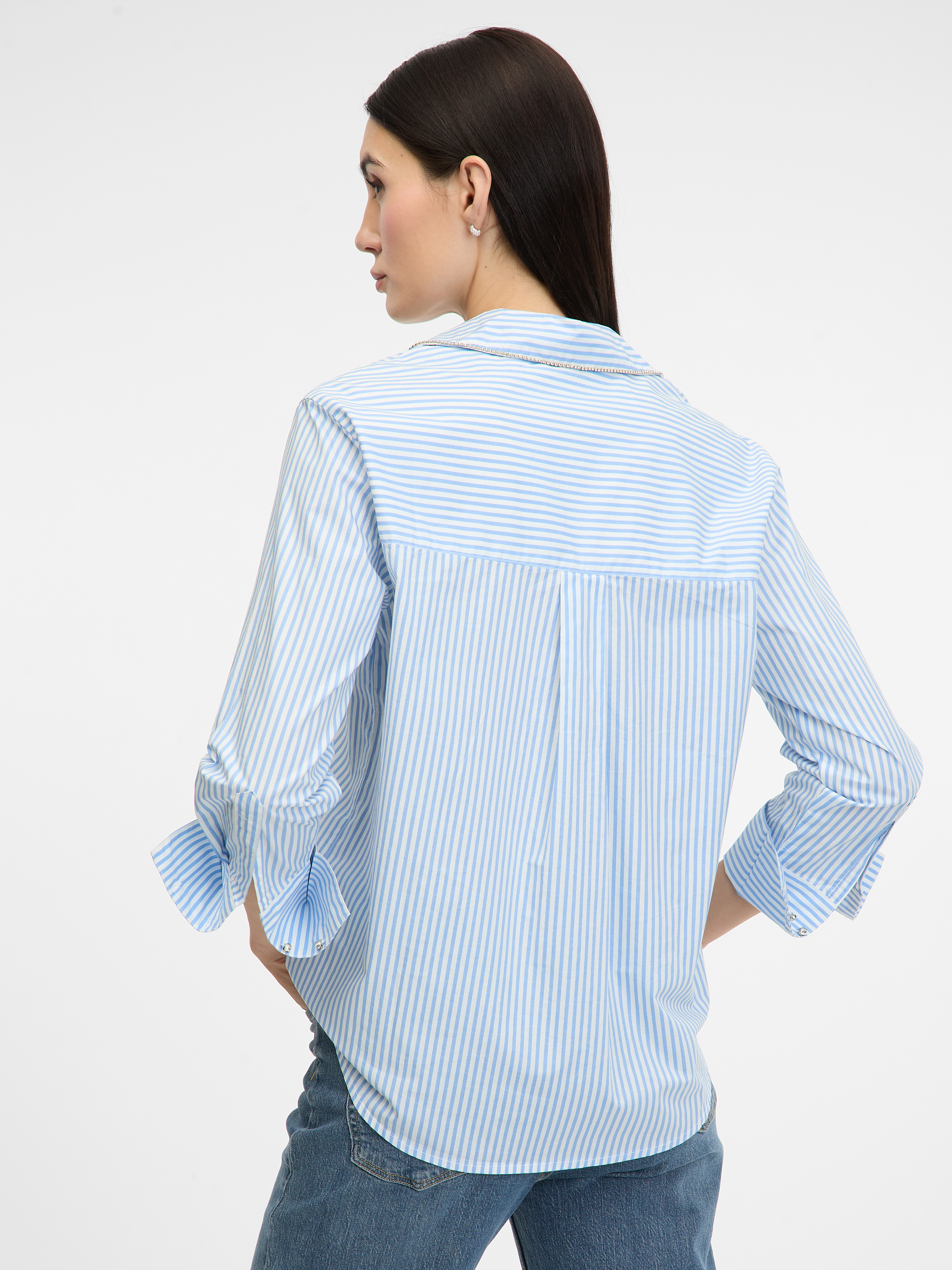 Light blue women&#039;s striped shirt ORSAY - Women&#039;s