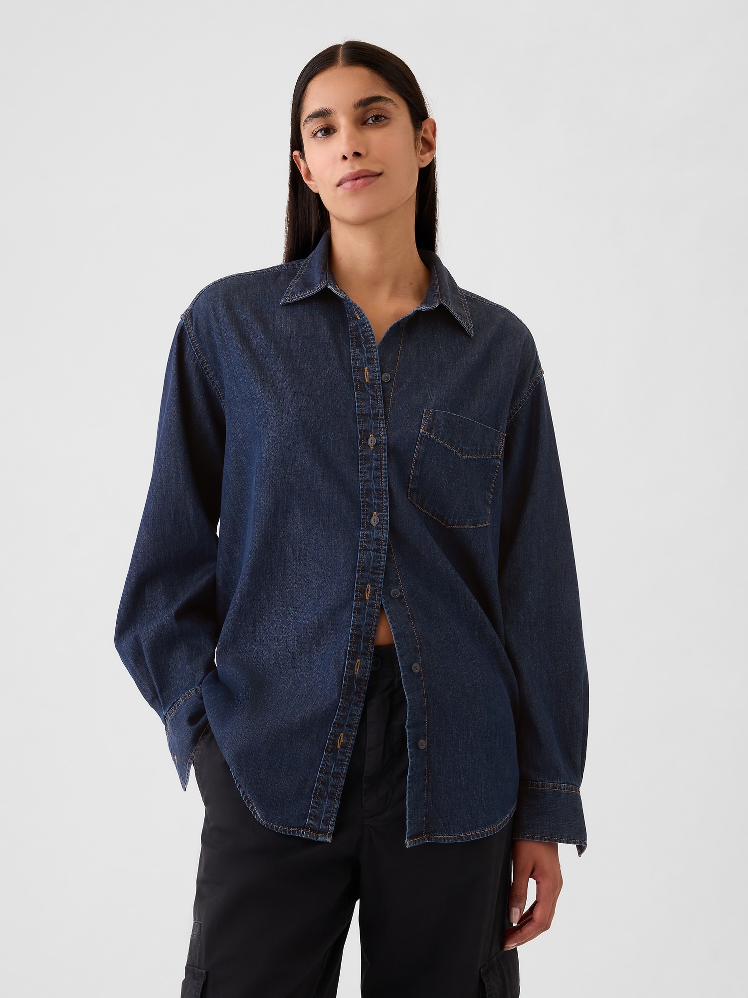 GAP Chambray Oversize Shirt Big Shirt - Women