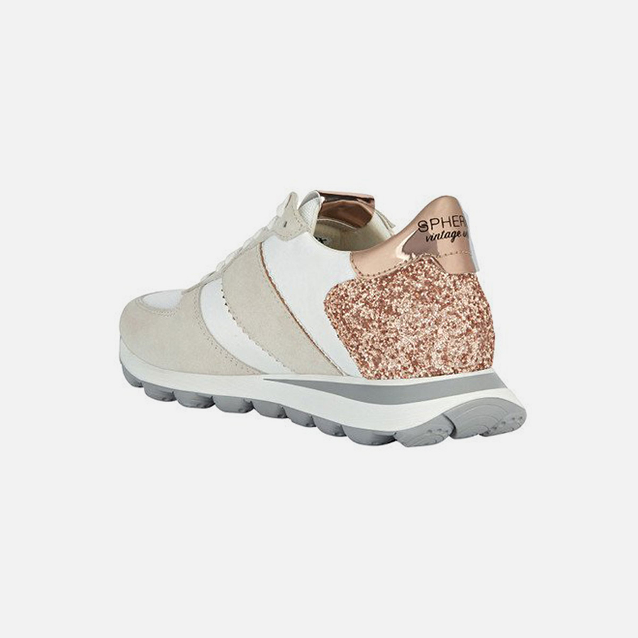 Beige women's sneakers Geox Spherica Vseries A - Women's