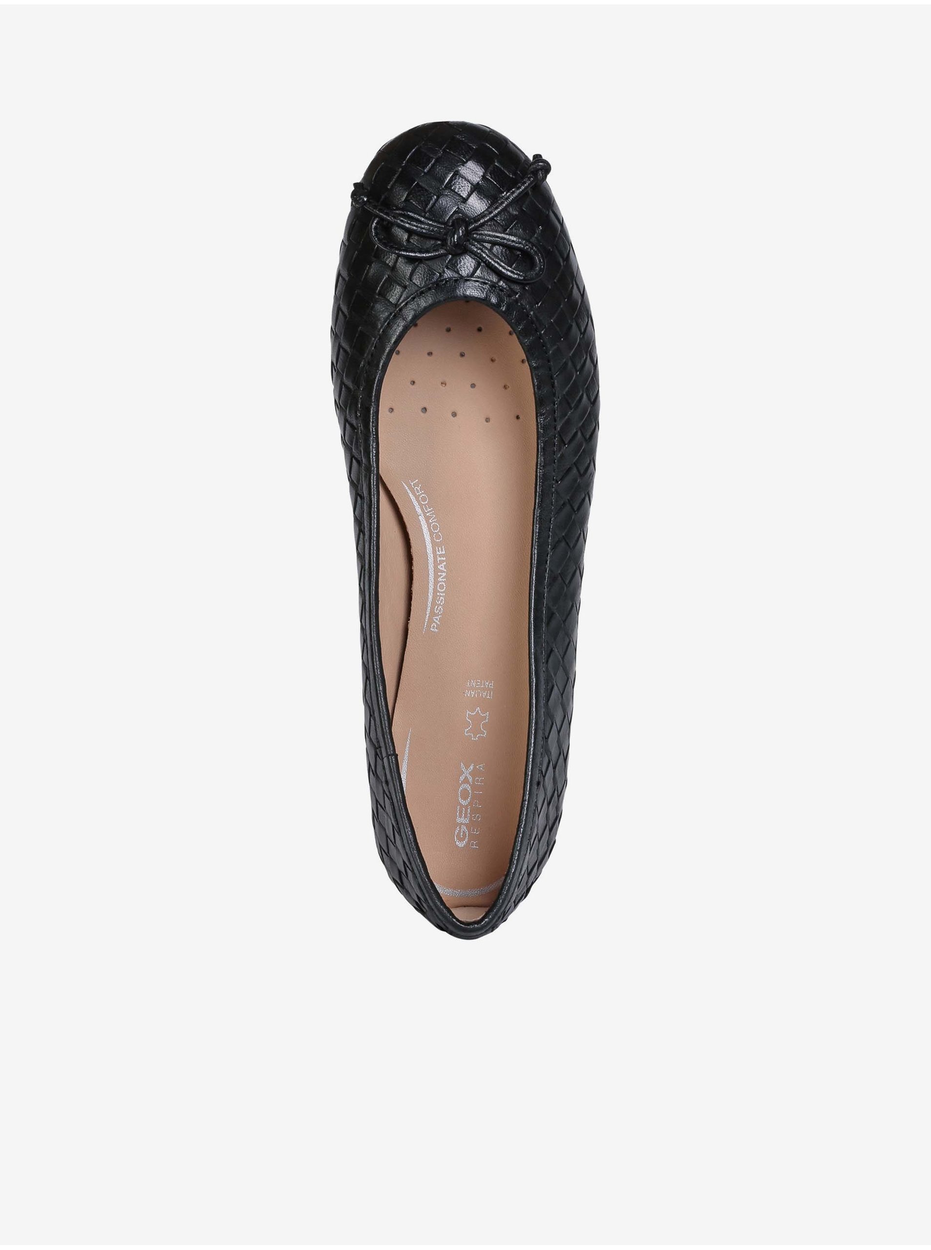 Black leather ballet flats Geox Palmaria - Women's