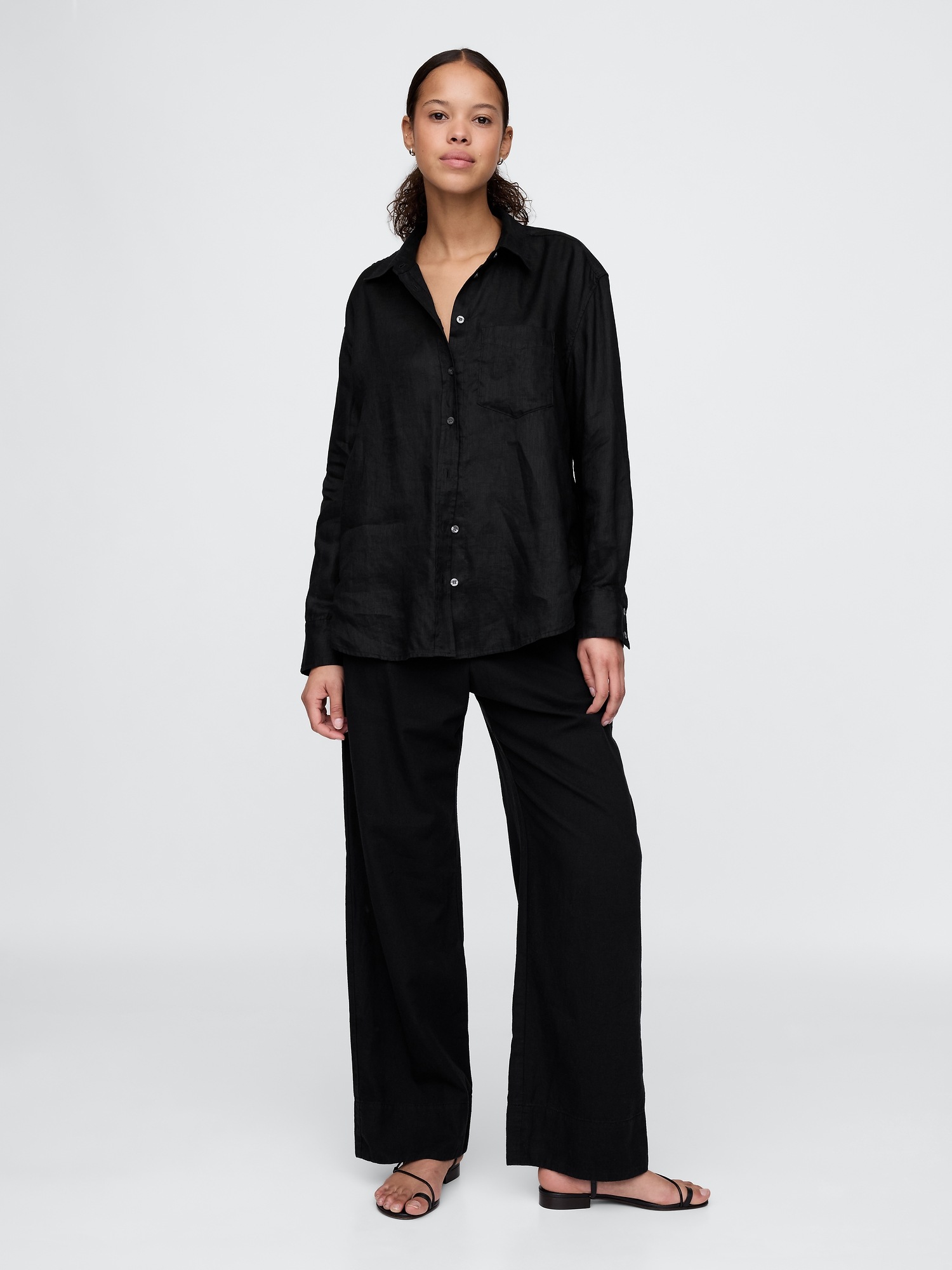 GAP Linen Oversize Shirt Big Shirt - Women&#039;s