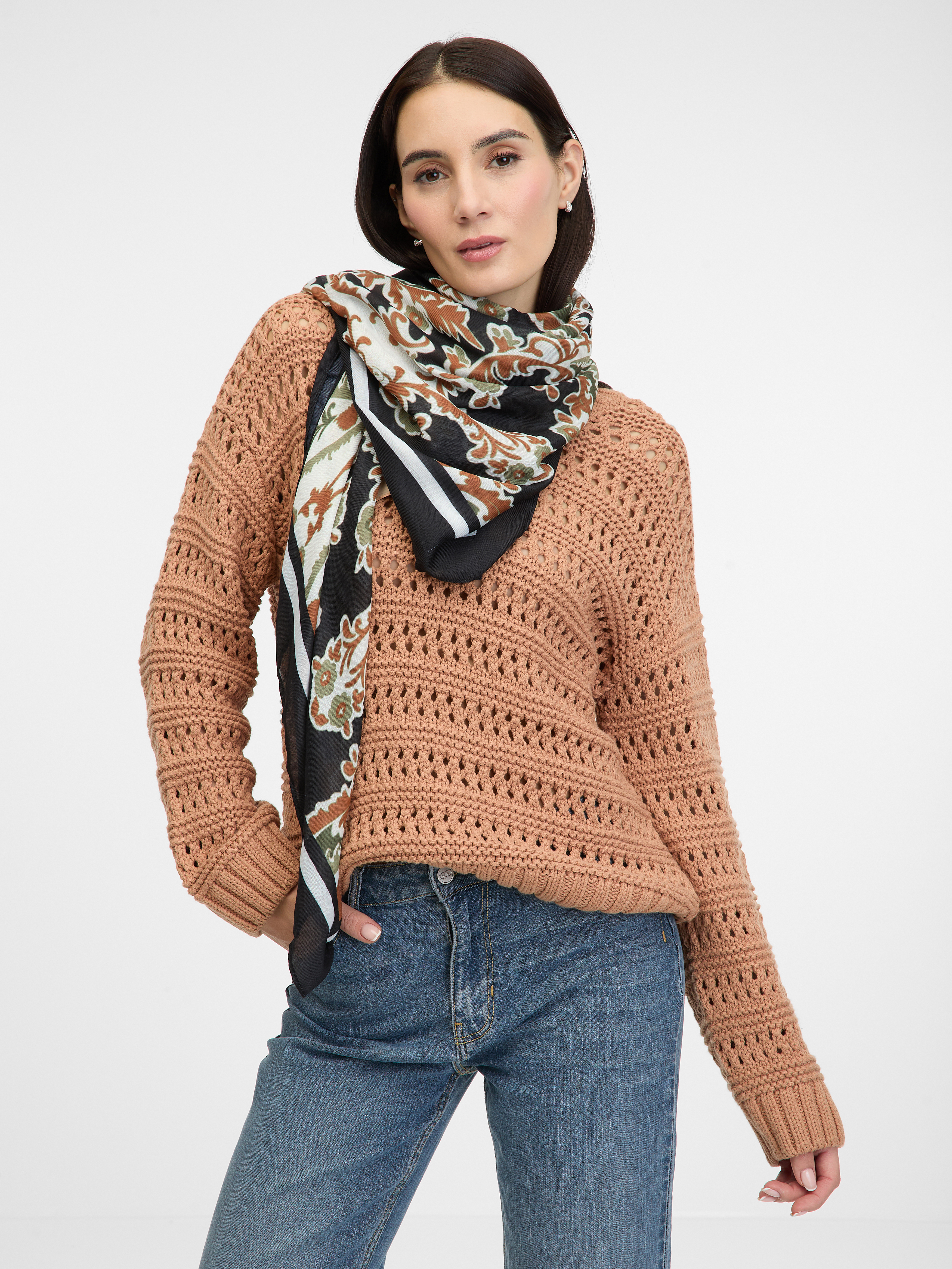 Black women&#039;s patterned scarf ORSAY - Women&#039;s