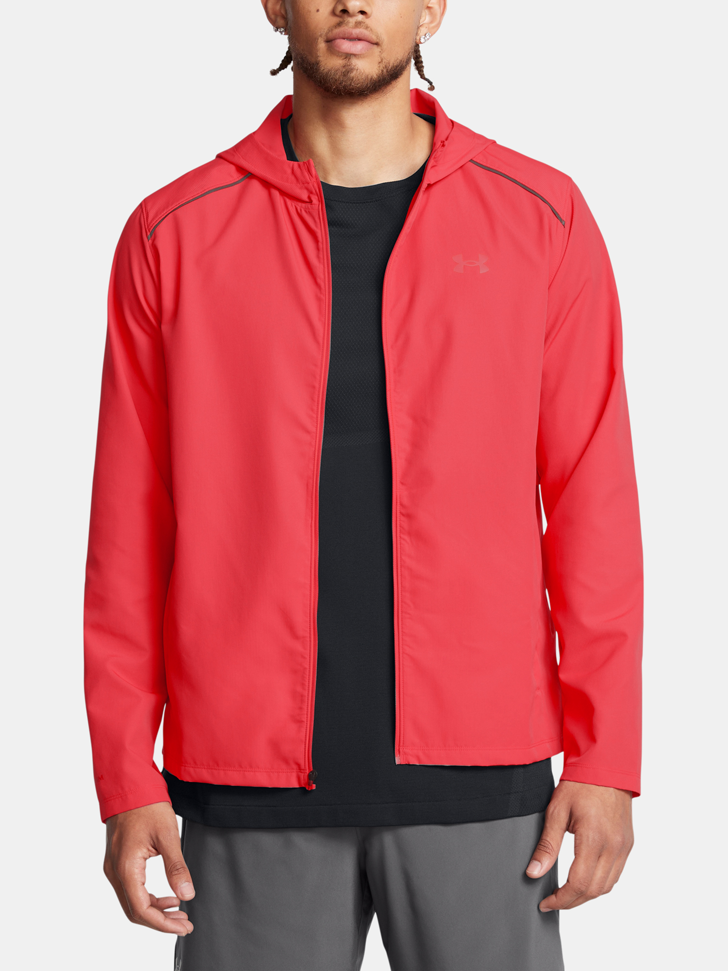 Men's Jacket Under Armour UA Launch Hooded Jacket-RED - Men