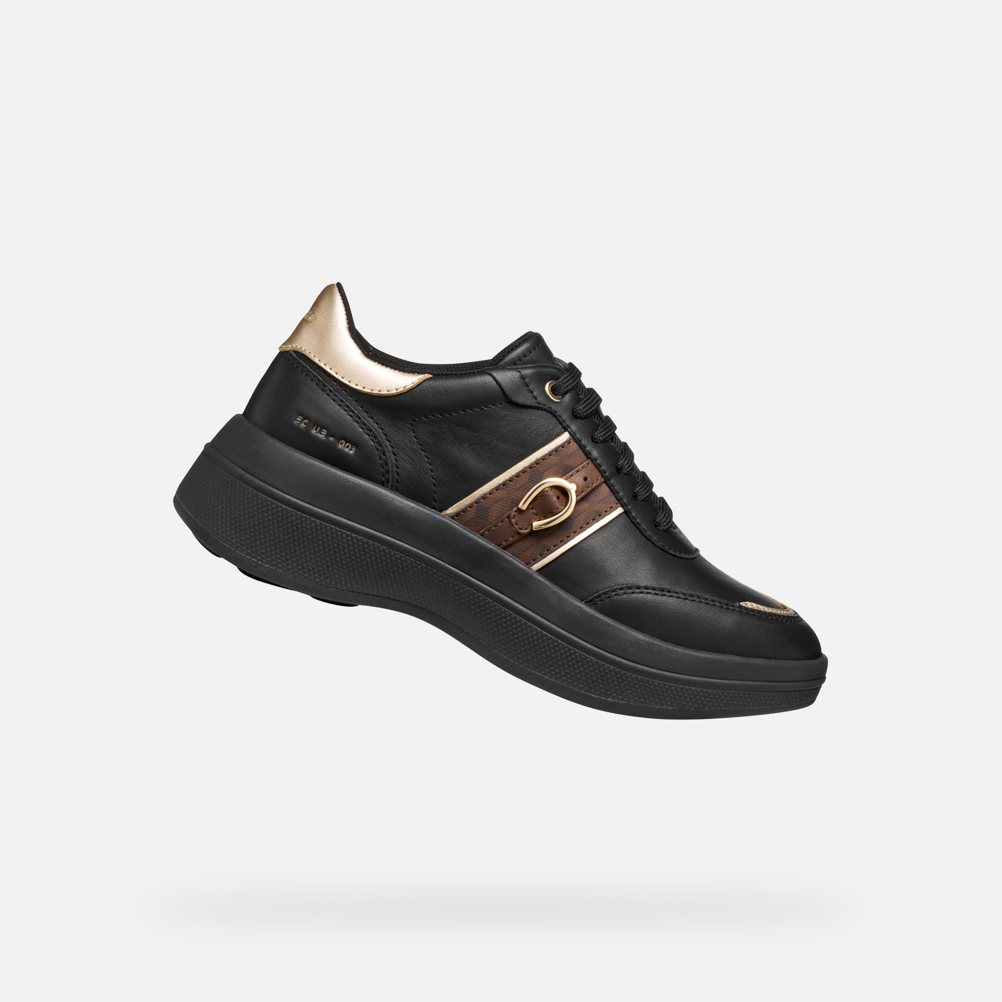 Black womens sneakers Geox Spherica ECUB-3 - Womens